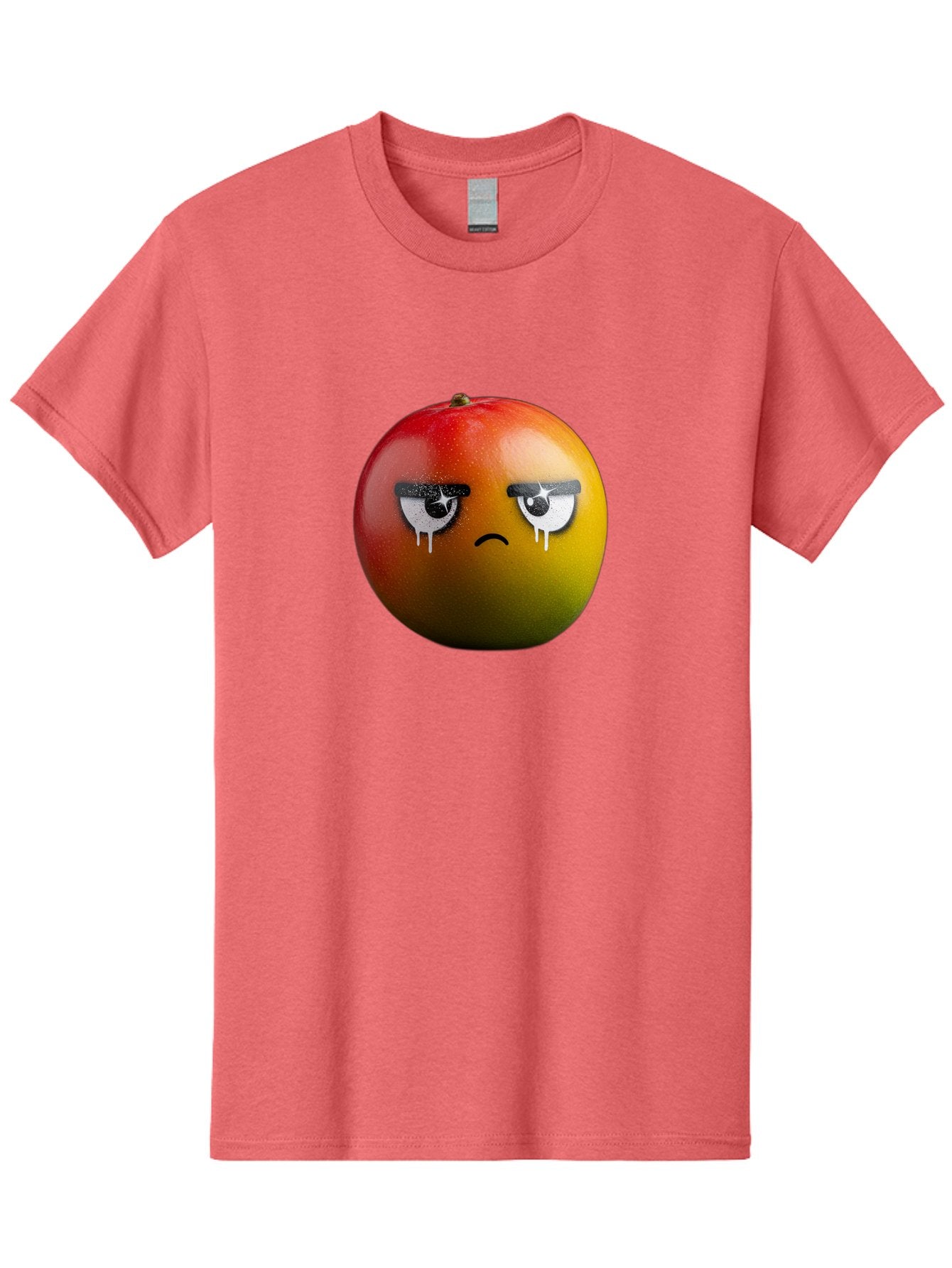 Crying-Mango-1 Men'S Graphic Tee, 100% Cotton, Comfortable Casual Summer Wear, Machine Washable, Mango With Sad Face, Crying Fruit, Distressed Expression, Emotional Fruit, Vibrant Colors, Artistic Design, Creative Illustration, Digital Art, Bab826 13