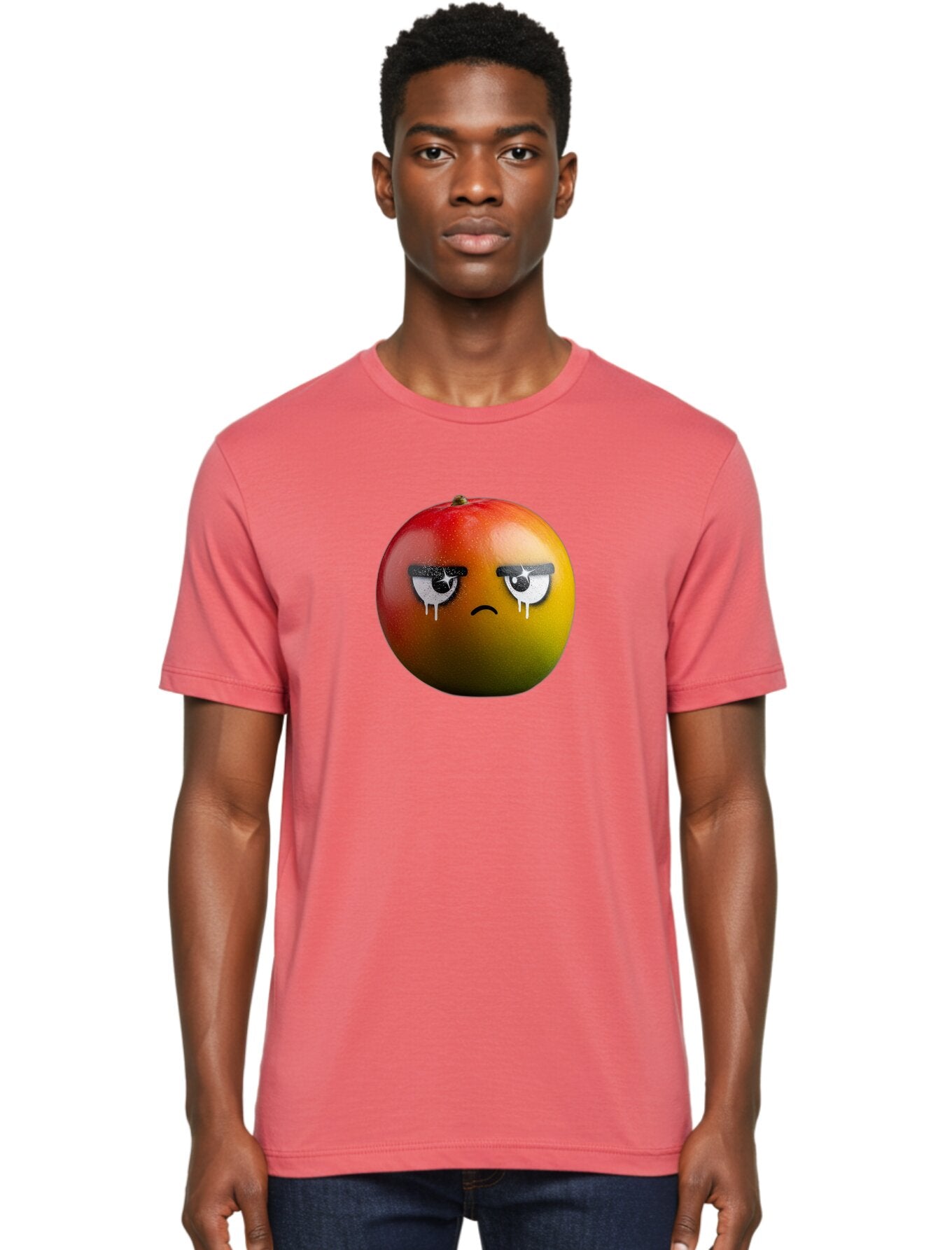Crying-Mango-1 Men'S Graphic Tee, 100% Cotton, Comfortable Casual Summer Wear, Machine Washable, Mango With Sad Face, Crying Fruit, Distressed Expression, Emotional Fruit, Vibrant Colors, Artistic Design, Creative Illustration, Digital Art, Bab826 20
