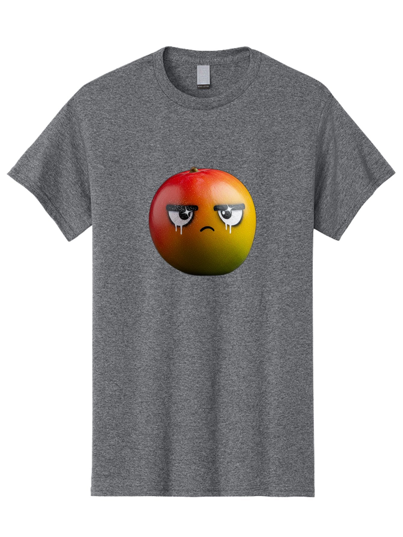 Crying-Mango-1 Men'S Graphic Tee, 100% Cotton, Comfortable Casual Summer Wear, Machine Washable, Mango With Sad Face, Crying Fruit, Distressed Expression, Emotional Fruit, Vibrant Colors, Artistic Design, Creative Illustration, Digital Art, Bab826 15