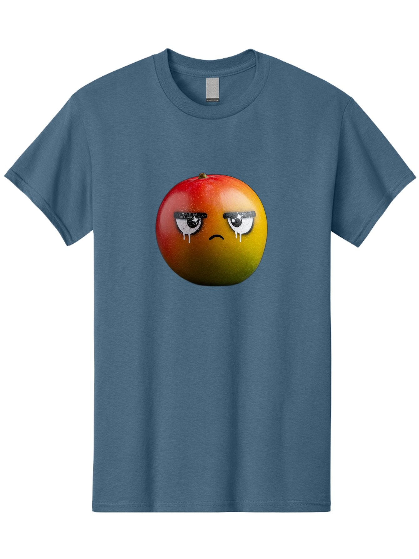 Crying-Mango-1 Men'S Graphic Tee, 100% Cotton, Comfortable Casual Summer Wear, Machine Washable, Mango With Sad Face, Crying Fruit, Distressed Expression, Emotional Fruit, Vibrant Colors, Artistic Design, Creative Illustration, Digital Art, Bab826 12