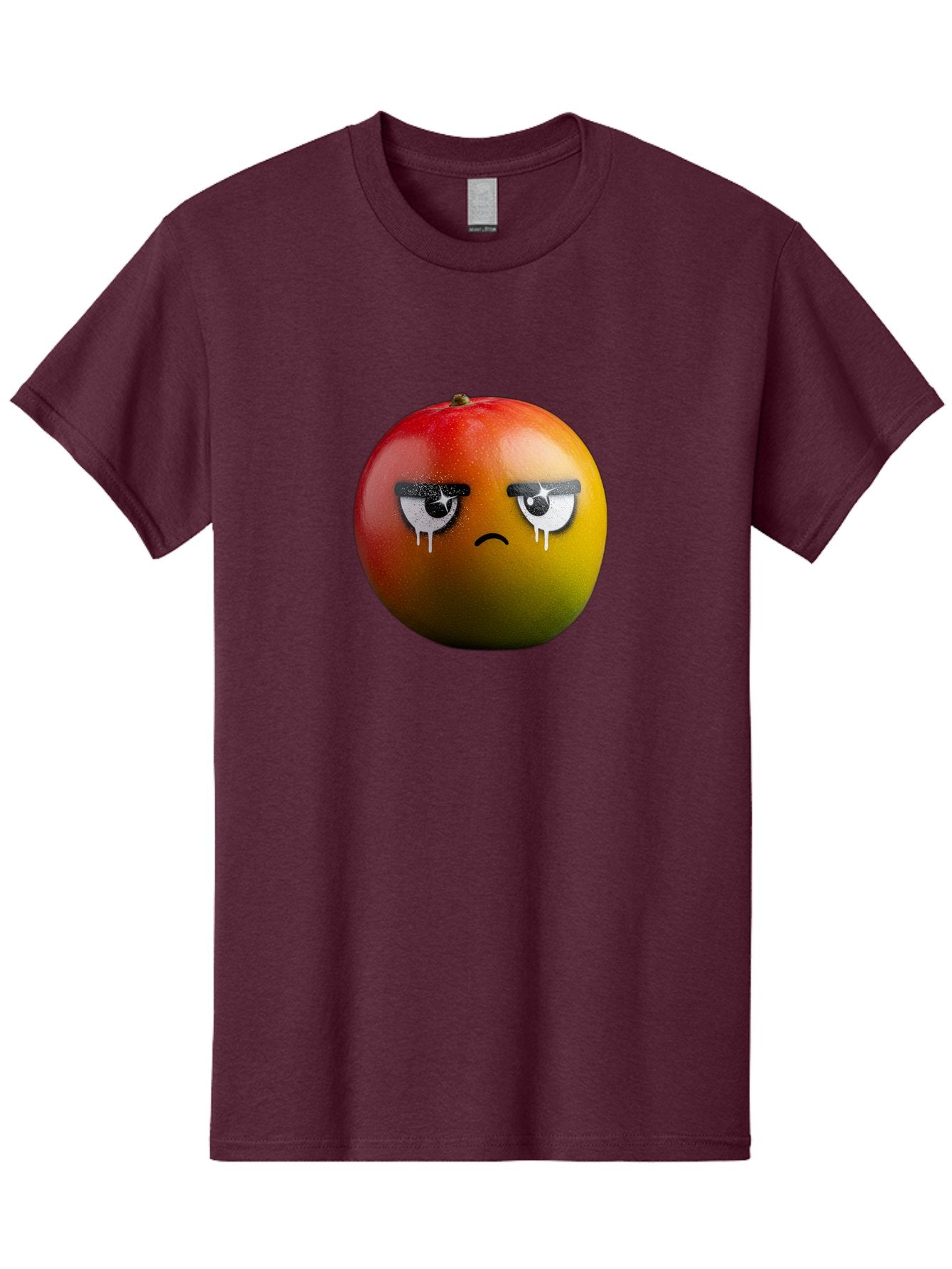 Crying-Mango-1 Men'S Graphic Tee, 100% Cotton, Comfortable Casual Summer Wear, Machine Washable, Mango With Sad Face, Crying Fruit, Distressed Expression, Emotional Fruit, Vibrant Colors, Artistic Design, Creative Illustration, Digital Art, Bab826 14