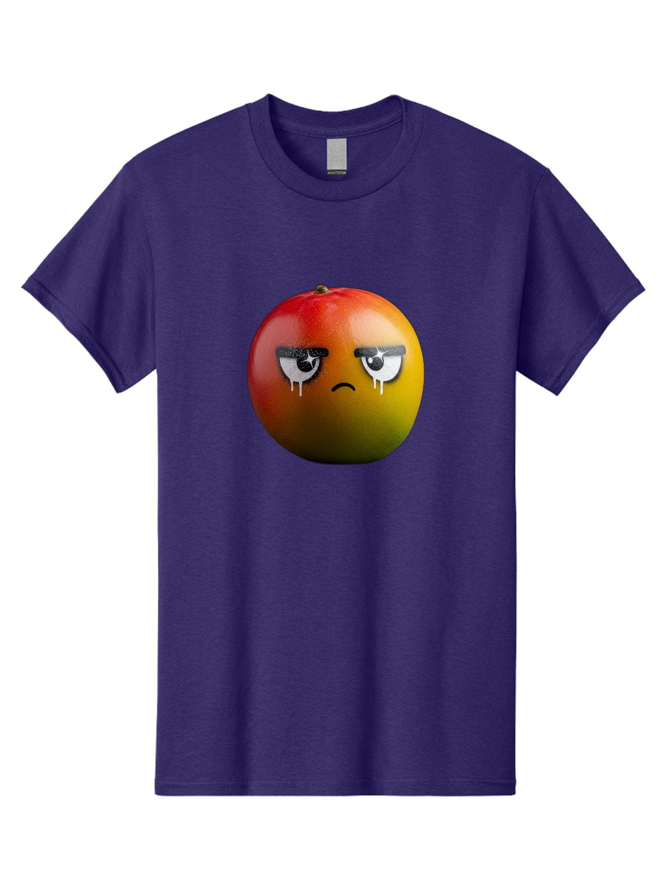 Crying-Mango-1 Men'S Graphic Tee, 100% Cotton, Comfortable Casual Summer Wear, Machine Washable, Mango With Sad Face, Crying Fruit, Distressed Expression, Emotional Fruit, Vibrant Colors, Artistic Design, Creative Illustration, Digital Art, Bab826 7