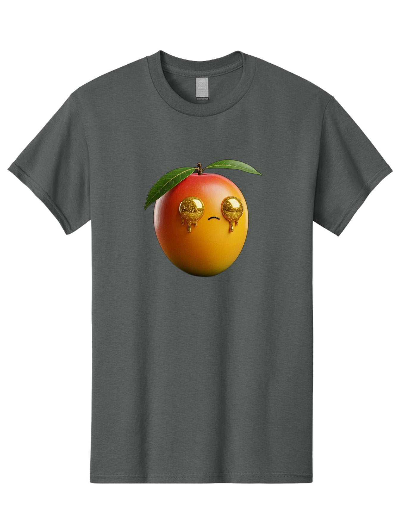 Crying-Mango Men'S Graphic Tee, 100% Cotton, Comfortable Casual Summer Wear, Machine Washable, Peach Fruit, Cartoon Character, Sad Face, Glossy Eyes, Vibrant Colors, Digital Art, Emotive Expression, Funny Fruit Bab827 10