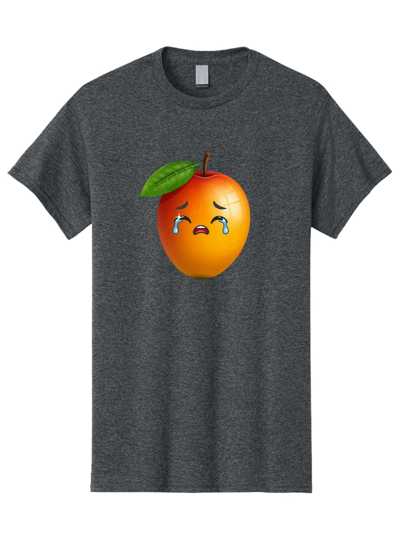 Crying-Peach Men'S Graphic Tee, 100% Cotton, Comfortable Casual Summer Wear, Machine Washable, Peach Fruit, Crying Face, Sad Expression, Tears, Sorrowful Emoji, Fruit Emoji, Emotional Face, Crying Peach, Peach With Tears Bab828 9