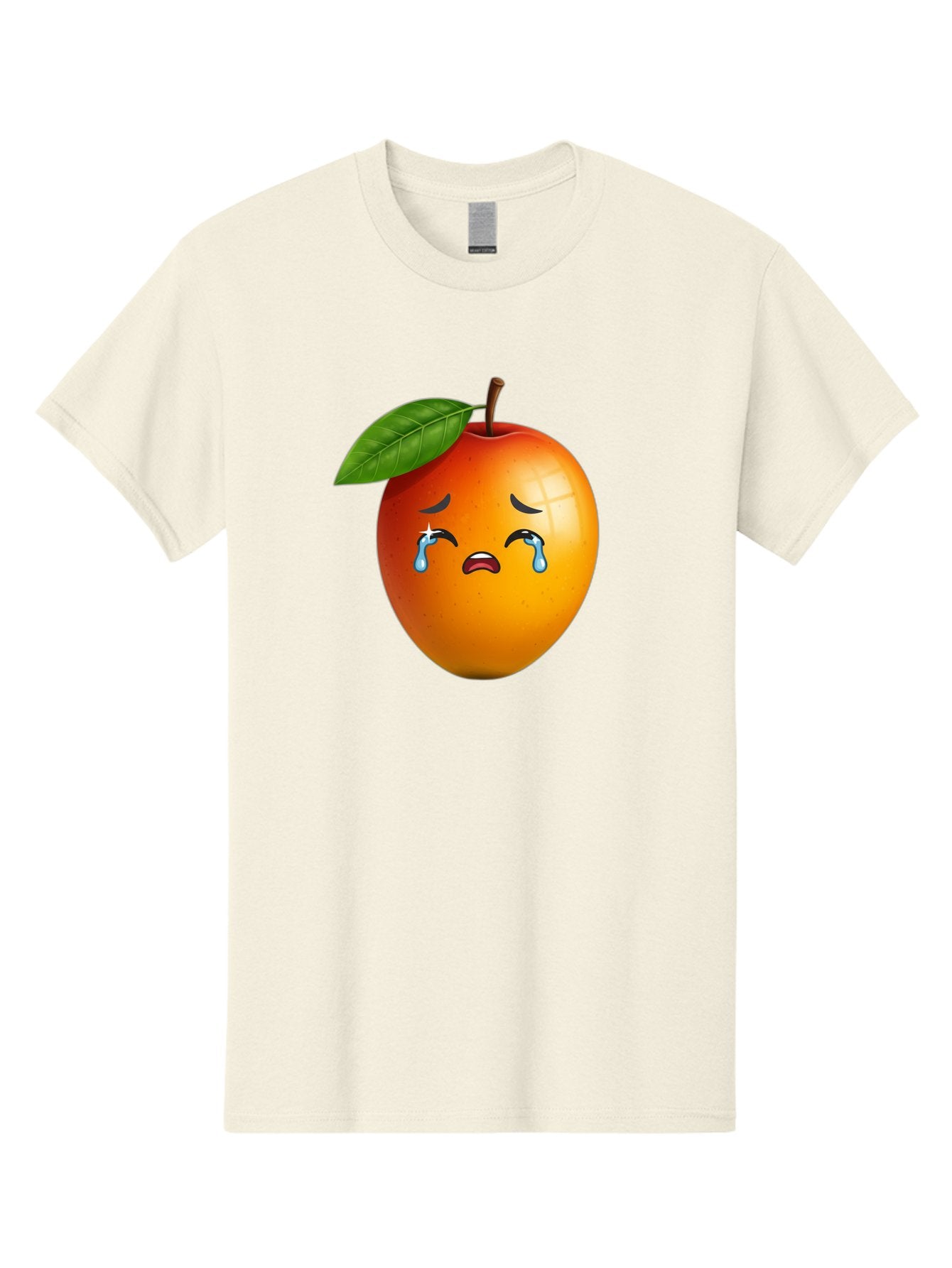 Crying-Peach Men'S Graphic Tee, 100% Cotton, Comfortable Casual Summer Wear, Machine Washable, Peach Fruit, Crying Face, Sad Expression, Tears, Sorrowful Emoji, Fruit Emoji, Emotional Face, Crying Peach, Peach With Tears Bab828 12