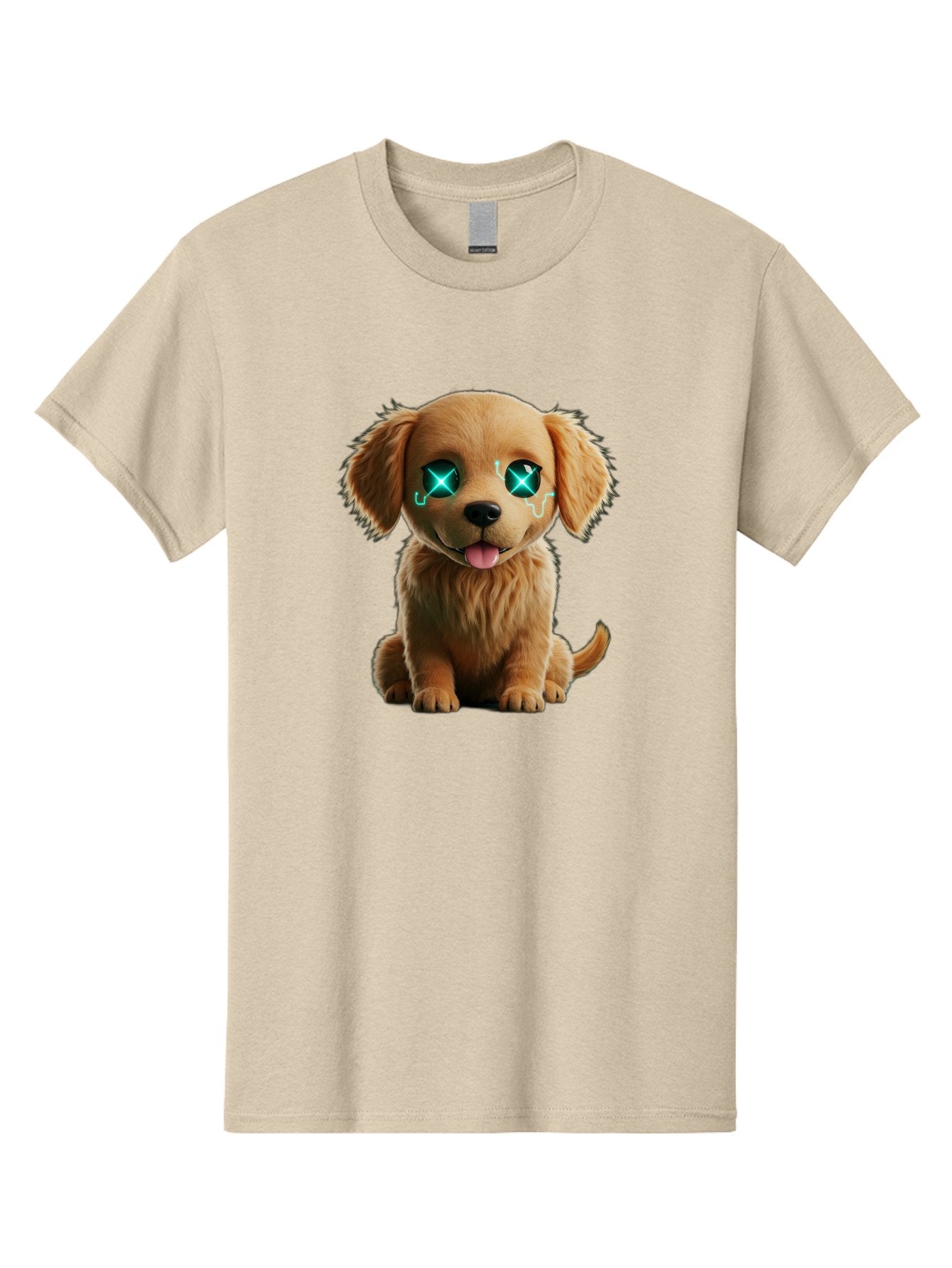 Crying-Puppy-1 Men'S Graphic Tee, 100% Cotton, Comfortable Casual Summer Wear, Machine Washable, Cute Dog, Cartoon-Style, Puppy Eyes, Sad Expression, Crying Tears, Sparkles, Digital Art, Kawaii, Adorable Animal, Funny Face Bab829