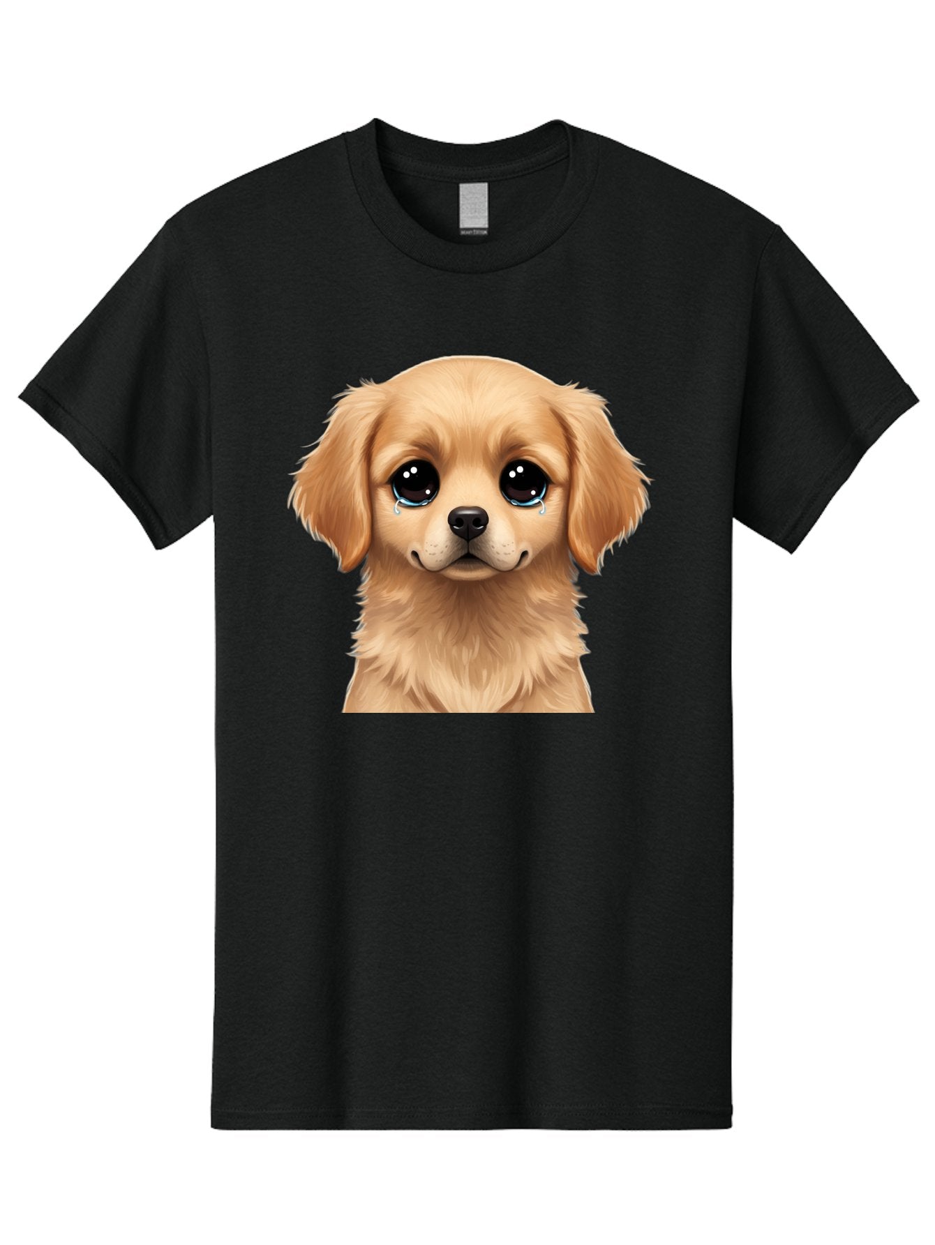 Crying-Puppy Men'S Graphic Tee, 100% Cotton, Comfortable Casual Summer Wear, Machine Washable, Sad Puppy, Crying Dog, Puppy Face, Sad Eyes, Dog Tears, Sorrowful Puppy, Adorable Puppy, Cute Dog, Dog Emotions Bab830 8
