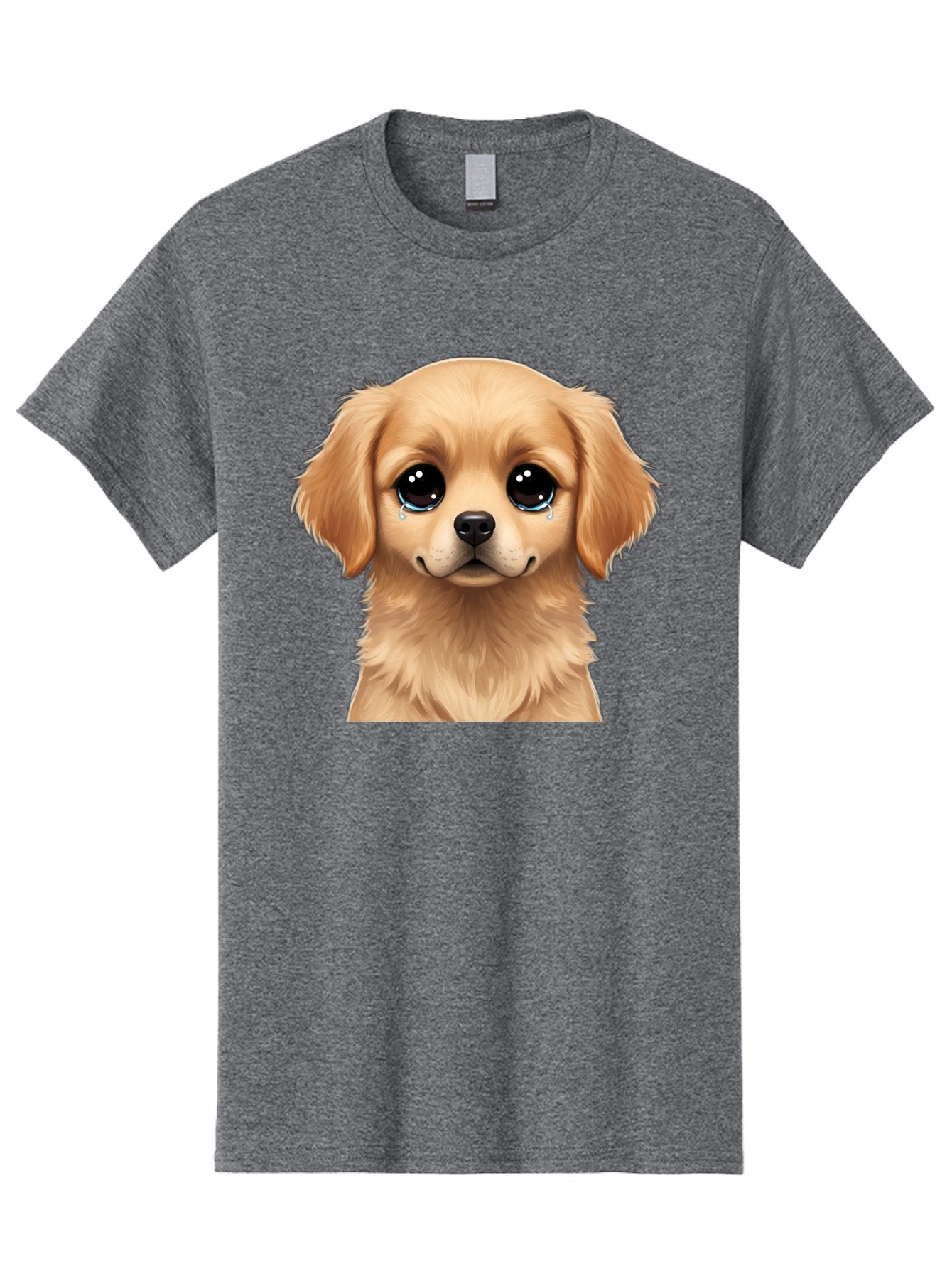 Crying-Puppy Men'S Graphic Tee, 100% Cotton, Comfortable Casual Summer Wear, Machine Washable, Sad Puppy, Crying Dog, Puppy Face, Sad Eyes, Dog Tears, Sorrowful Puppy, Adorable Puppy, Cute Dog, Dog Emotions Bab830 12