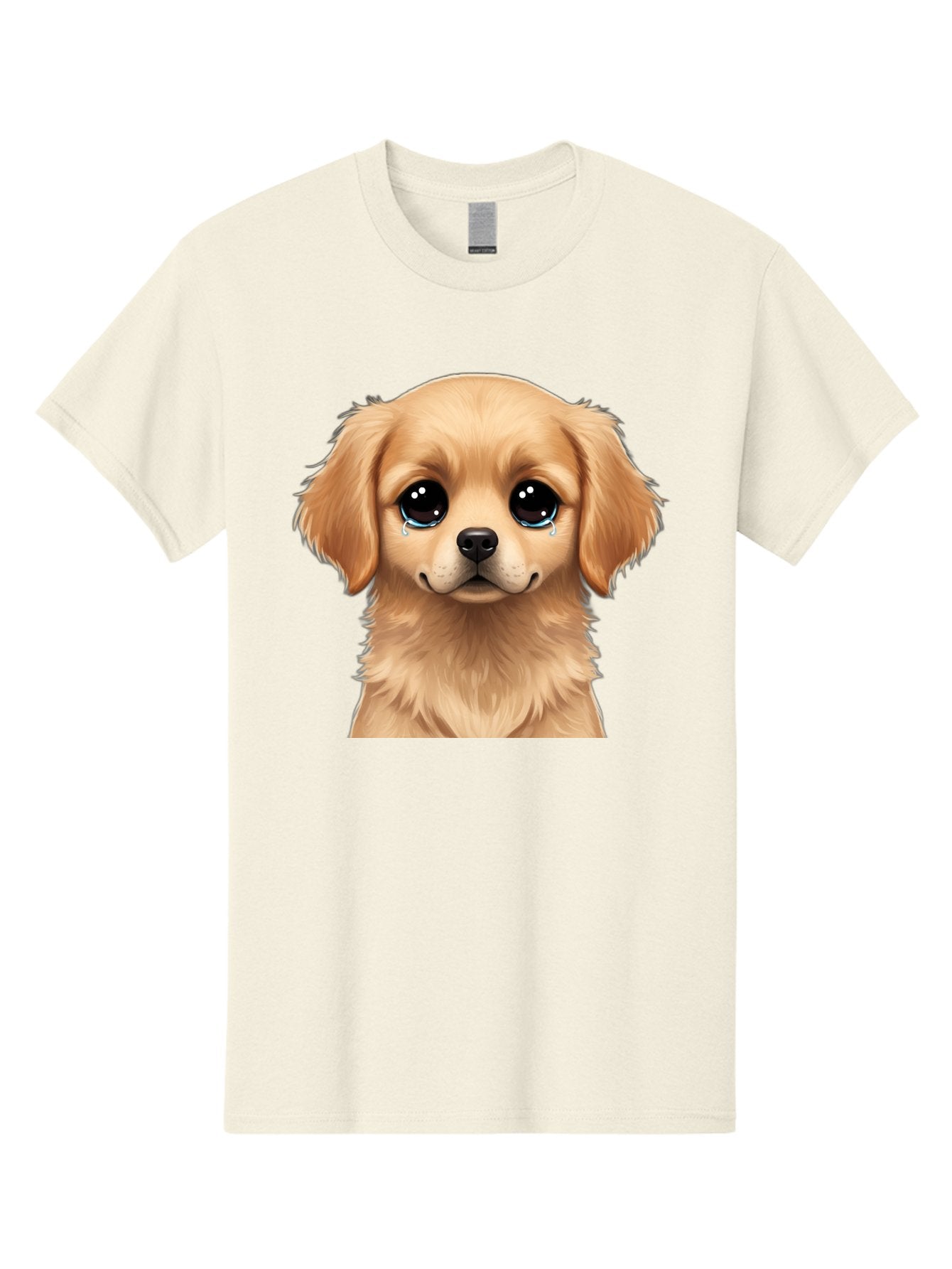 Crying-Puppy Men'S Graphic Tee, 100% Cotton, Comfortable Casual Summer Wear, Machine Washable, Sad Puppy, Crying Dog, Puppy Face, Sad Eyes, Dog Tears, Sorrowful Puppy, Adorable Puppy, Cute Dog, Dog Emotions Bab830 7