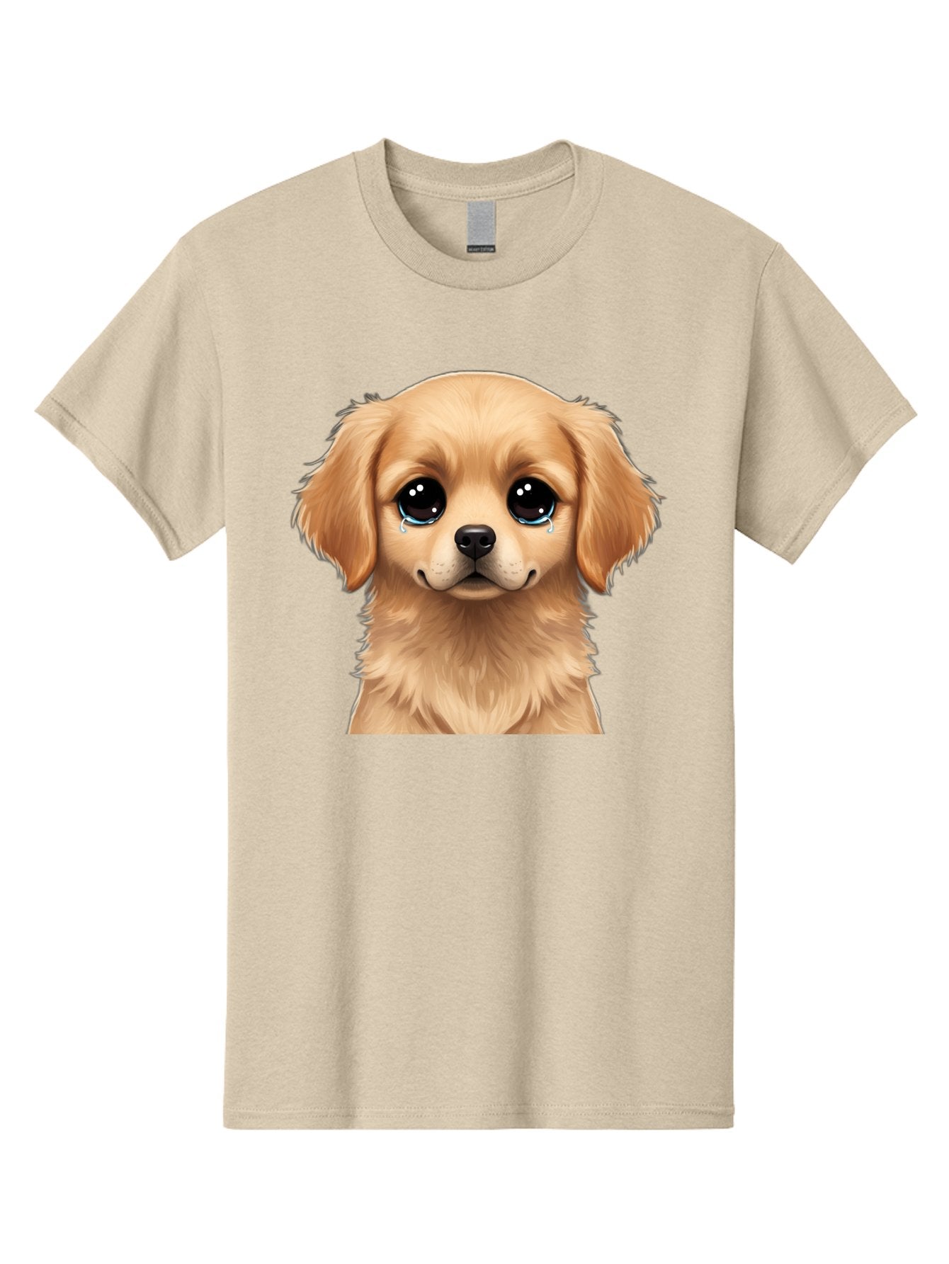 Crying-Puppy Men'S Graphic Tee, 100% Cotton, Comfortable Casual Summer Wear, Machine Washable, Sad Puppy, Crying Dog, Puppy Face, Sad Eyes, Dog Tears, Sorrowful Puppy, Adorable Puppy, Cute Dog, Dog Emotions Bab830 10