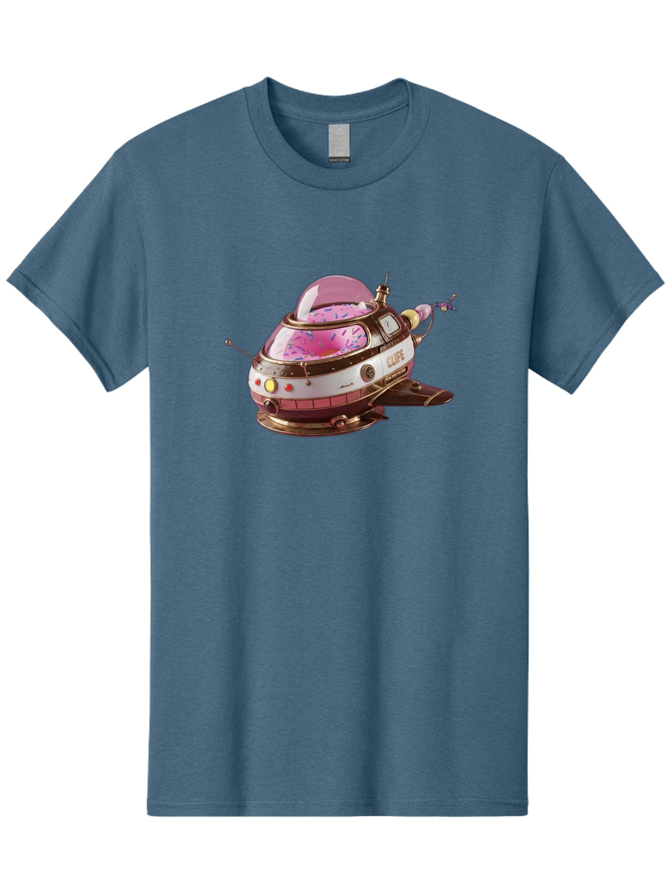 Cufe-Spacecraft Men'S Graphic Tee, 100% Cotton, Comfortable Casual Summer Wear, Machine Washable, Cupcake Spaceship, Futuristic Dessert, Whimsical Design, Sprinkles, Pink Frosting, Retro-Futuristic Style, Cartoonish Charm, Sci-Fi Treat Bab832 13