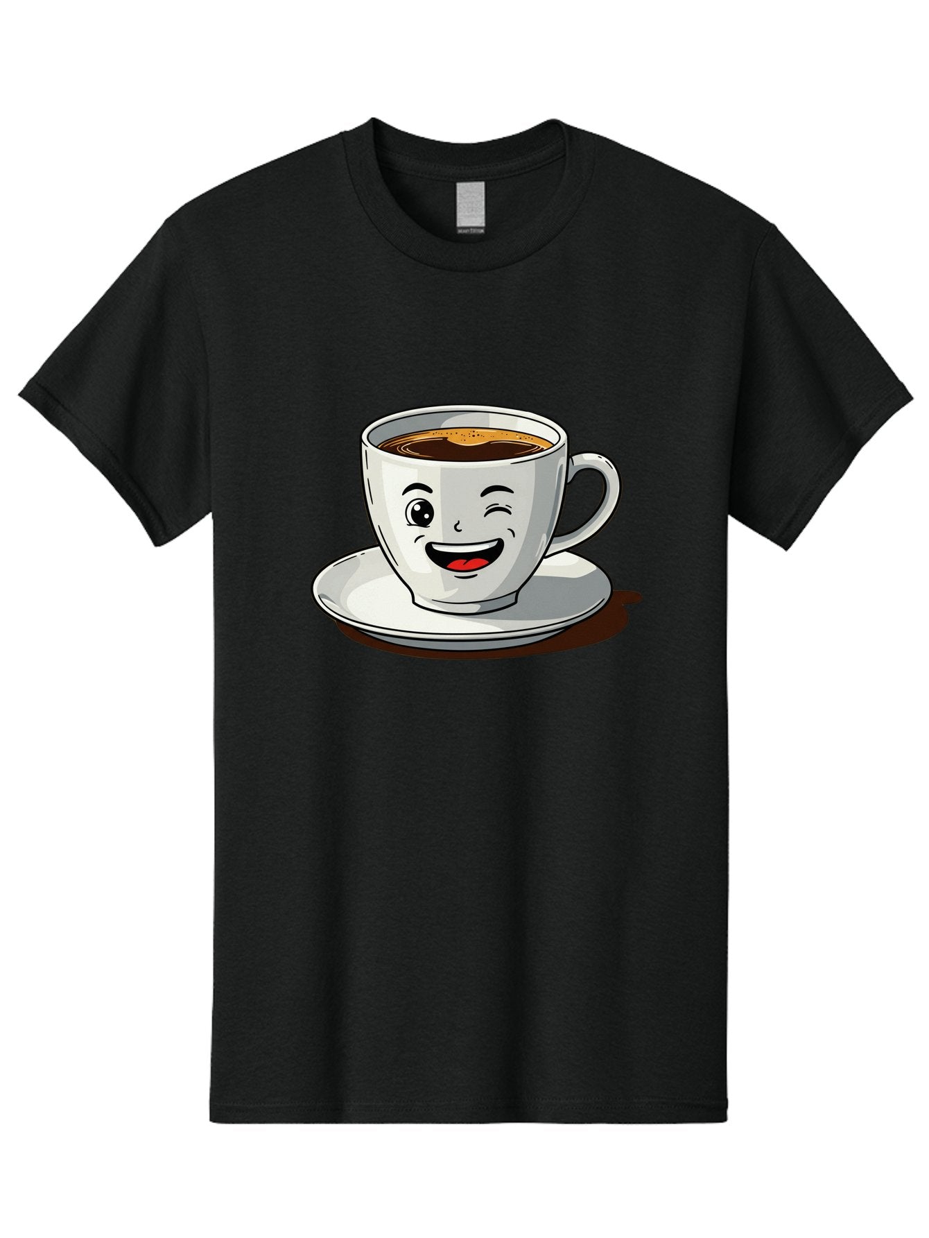 Cup-Of-Coffee-1 Men'S Graphic Tee, 100% Cotton, Comfortable Casual Summer Wear, Machine Washable, Happy Coffee Cup, Smiling Face, Coffee Time, Morning Pick-Me-Up, Caffeinated Beverage, Cartoon Character, Coffee Lover, Funny Illustration, Bab833 14
