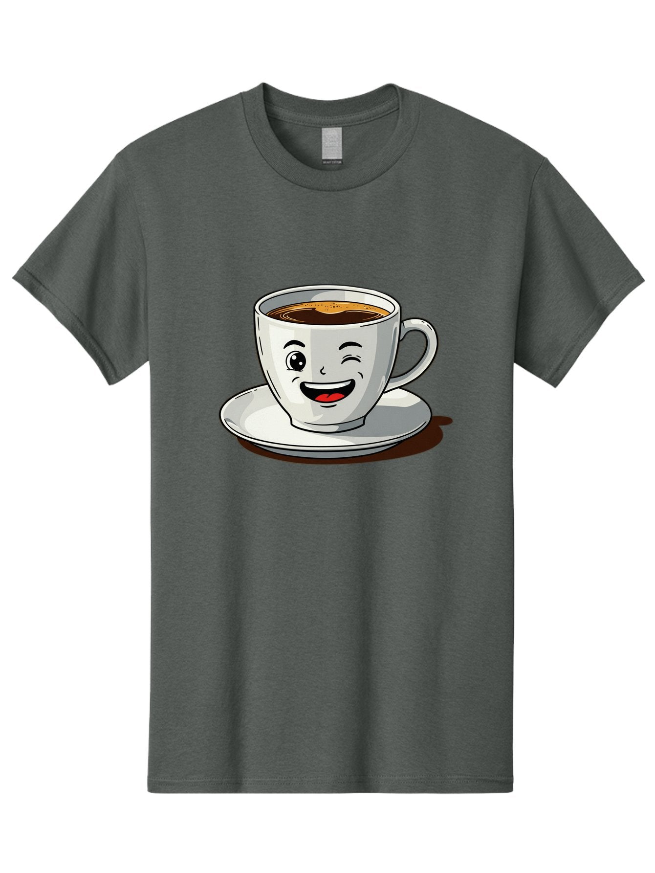 Cup-Of-Coffee-1 Men'S Graphic Tee, 100% Cotton, Comfortable Casual Summer Wear, Machine Washable, Happy Coffee Cup, Smiling Face, Coffee Time, Morning Pick-Me-Up, Caffeinated Beverage, Cartoon Character, Coffee Lover, Funny Illustration, Bab833 15