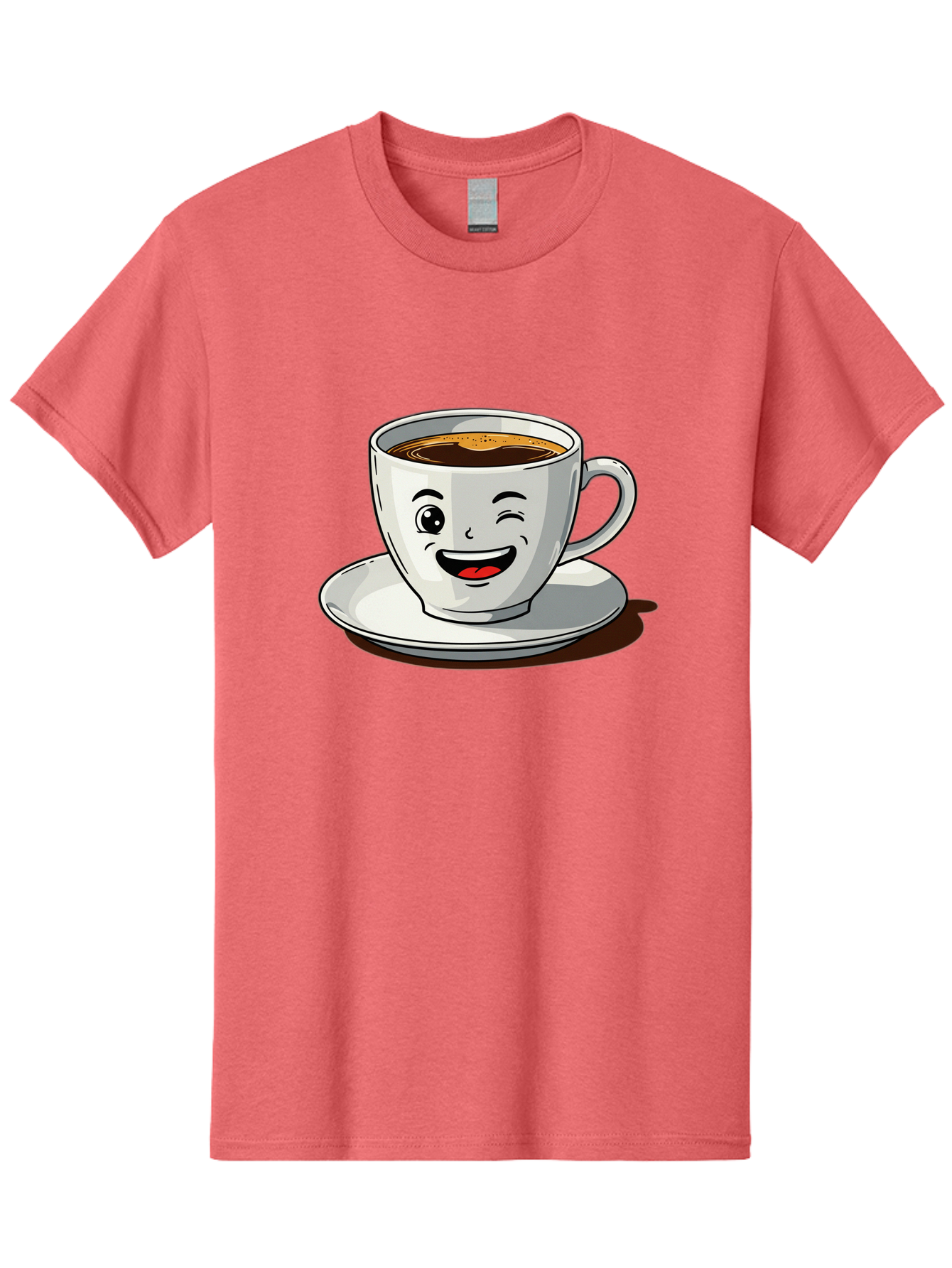Cup-Of-Coffee-1 Men'S Graphic Tee, 100% Cotton, Comfortable Casual Summer Wear, Machine Washable, Happy Coffee Cup, Smiling Face, Coffee Time, Morning Pick-Me-Up, Caffeinated Beverage, Cartoon Character, Coffee Lover, Funny Illustration, Bab833 14