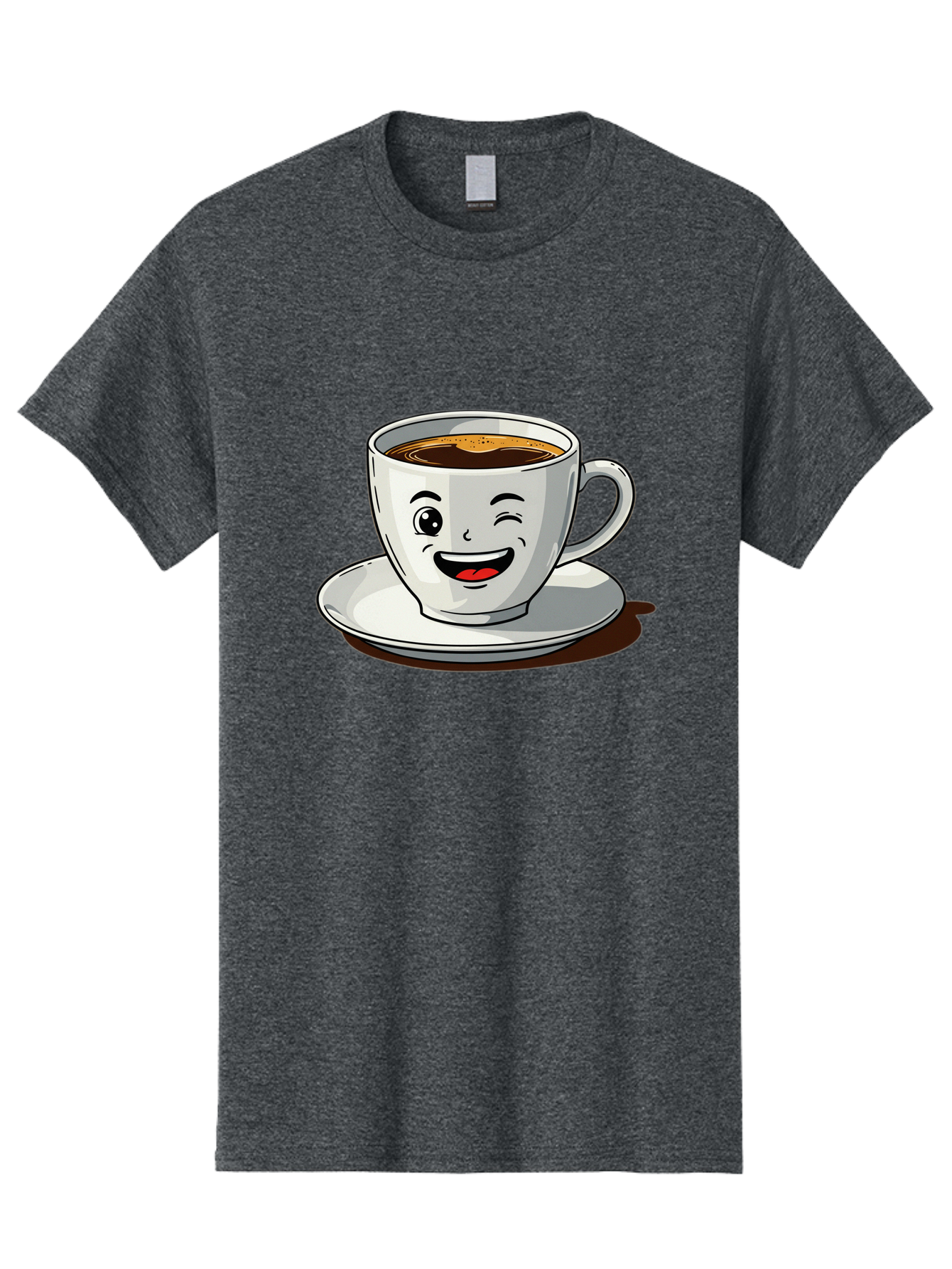 Cup-Of-Coffee-1 Men'S Graphic Tee, 100% Cotton, Comfortable Casual Summer Wear, Machine Washable, Happy Coffee Cup, Smiling Face, Coffee Time, Morning Pick-Me-Up, Caffeinated Beverage, Cartoon Character, Coffee Lover, Funny Illustration, Bab833 7