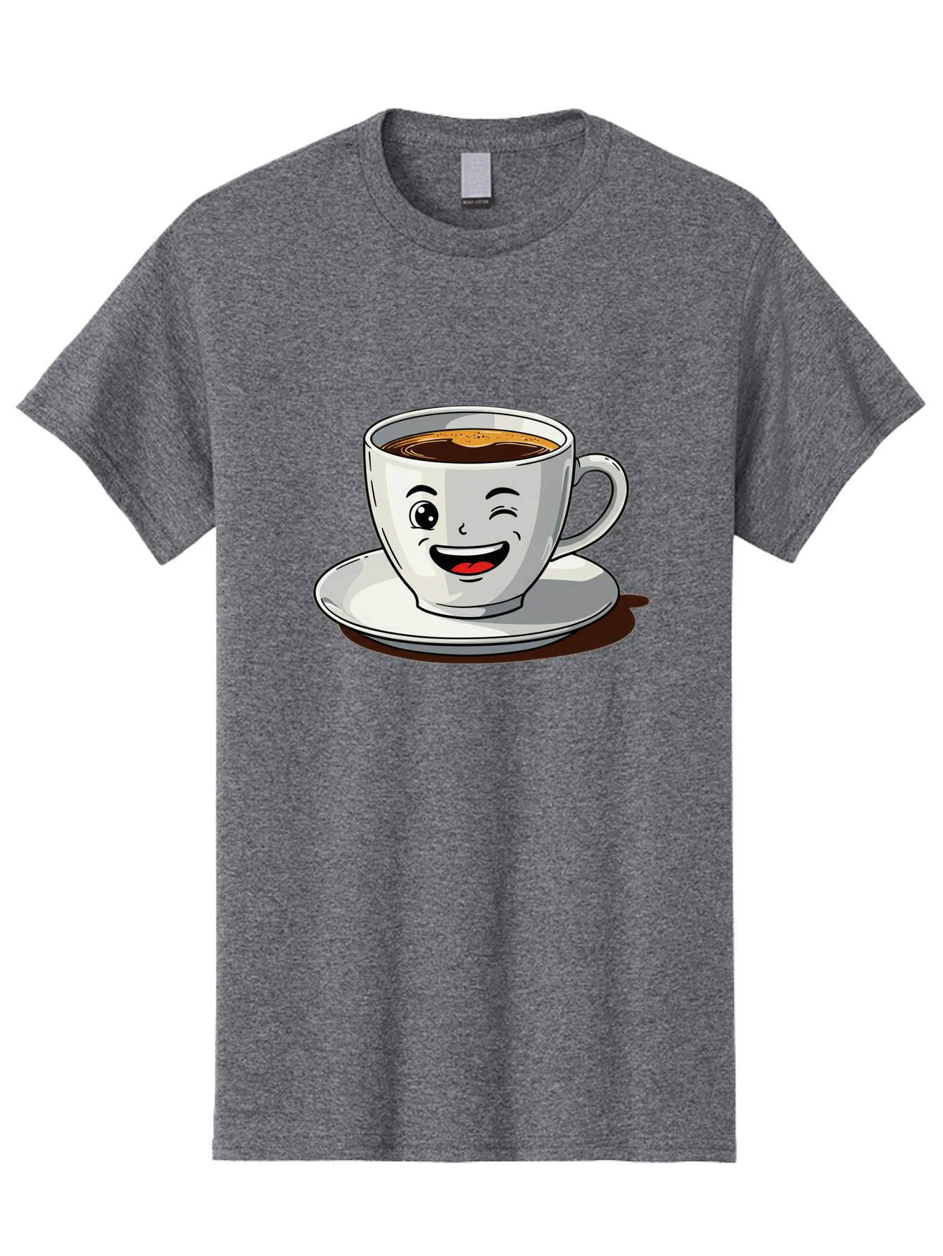 Cup-Of-Coffee-1 Men'S Graphic Tee, 100% Cotton, Comfortable Casual Summer Wear, Machine Washable, Happy Coffee Cup, Smiling Face, Coffee Time, Morning Pick-Me-Up, Caffeinated Beverage, Cartoon Character, Coffee Lover, Funny Illustration, Bab833 4