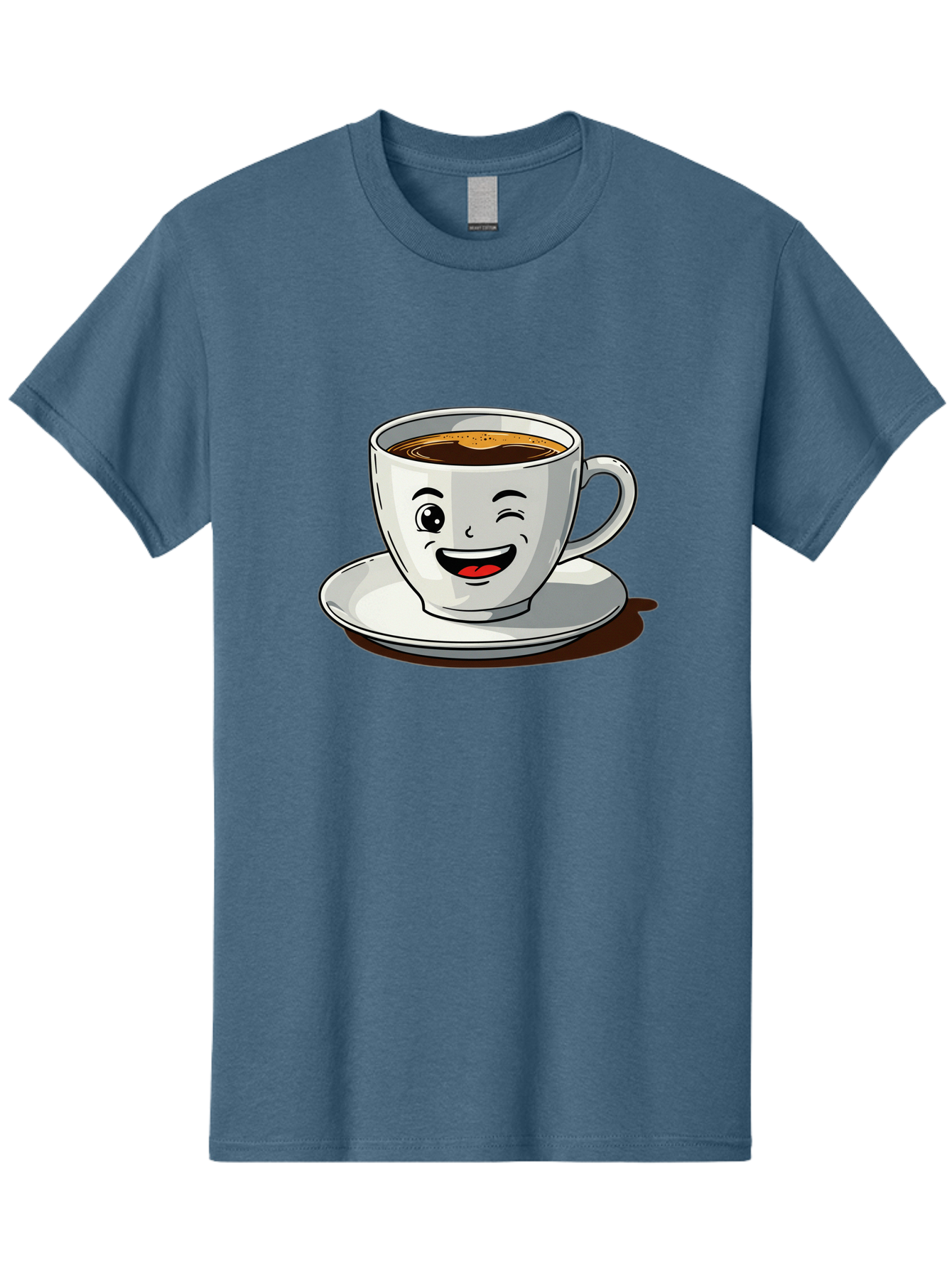 Cup-Of-Coffee-1 Men'S Graphic Tee, 100% Cotton, Comfortable Casual Summer Wear, Machine Washable, Happy Coffee Cup, Smiling Face, Coffee Time, Morning Pick-Me-Up, Caffeinated Beverage, Cartoon Character, Coffee Lover, Funny Illustration, Bab833 8