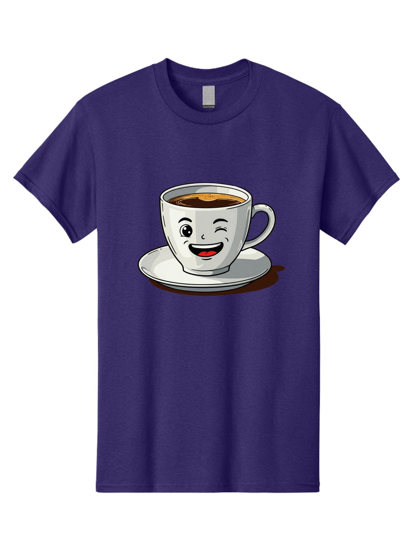 Cup-Of-Coffee-1 Men'S Graphic Tee, 100% Cotton, Comfortable Casual Summer Wear, Machine Washable, Happy Coffee Cup, Smiling Face, Coffee Time, Morning Pick-Me-Up, Caffeinated Beverage, Cartoon Character, Coffee Lover, Funny Illustration, Bab833
