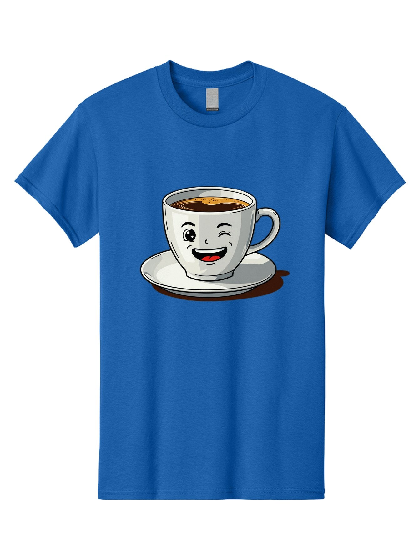 Cup-Of-Coffee-1 Men'S Graphic Tee, 100% Cotton, Comfortable Casual Summer Wear, Machine Washable, Happy Coffee Cup, Smiling Face, Coffee Time, Morning Pick-Me-Up, Caffeinated Beverage, Cartoon Character, Coffee Lover, Funny Illustration, Bab833 4