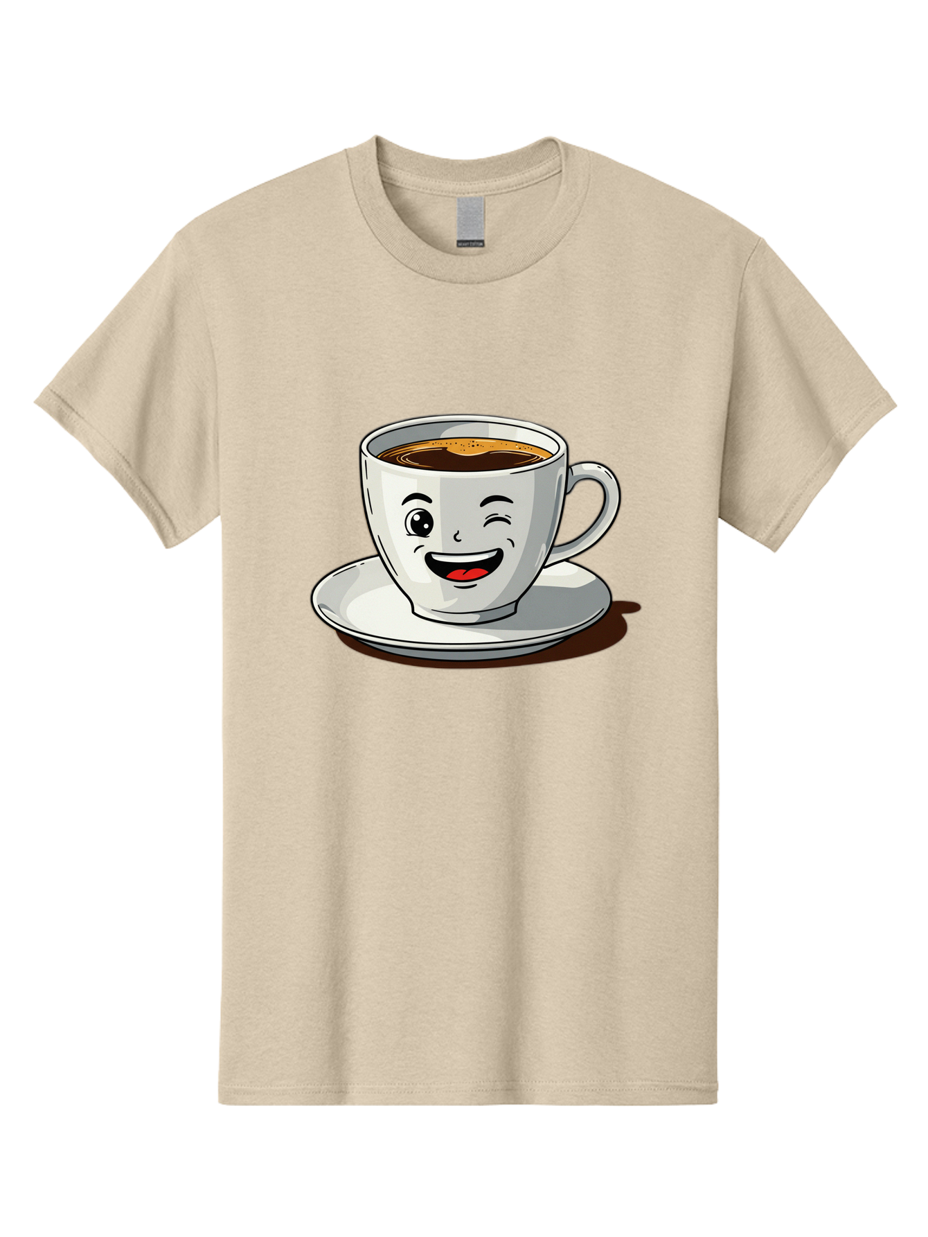Cup-Of-Coffee-1 Men'S Graphic Tee, 100% Cotton, Comfortable Casual Summer Wear, Machine Washable, Happy Coffee Cup, Smiling Face, Coffee Time, Morning Pick-Me-Up, Caffeinated Beverage, Cartoon Character, Coffee Lover, Funny Illustration, Bab833 6