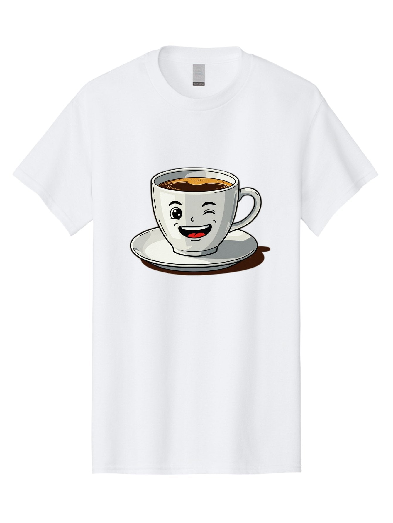 Cup-Of-Coffee-1 Men'S Graphic Tee, 100% Cotton, Comfortable Casual Summer Wear, Machine Washable, Happy Coffee Cup, Smiling Face, Coffee Time, Morning Pick-Me-Up, Caffeinated Beverage, Cartoon Character, Coffee Lover, Funny Illustration, Bab833 13