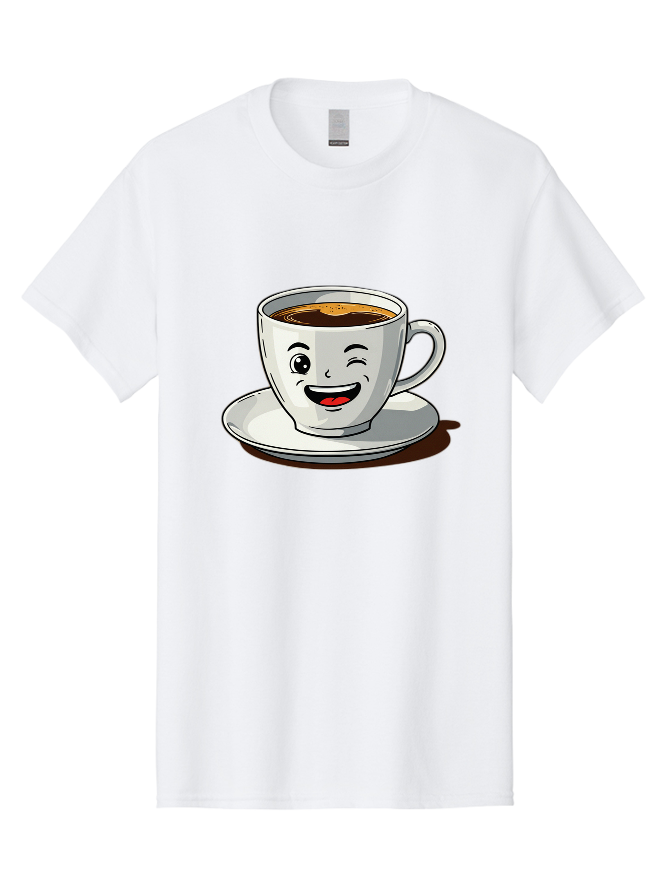 Cup-Of-Coffee-1 Men'S Graphic Tee, 100% Cotton, Comfortable Casual Summer Wear, Machine Washable, Happy Coffee Cup, Smiling Face, Coffee Time, Morning Pick-Me-Up, Caffeinated Beverage, Cartoon Character, Coffee Lover, Funny Illustration, Bab833 15