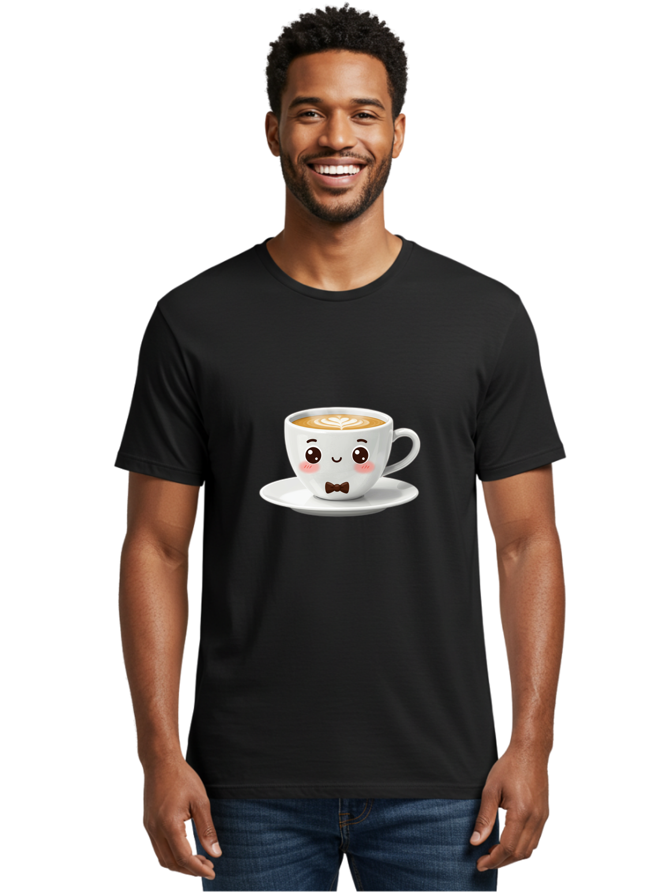 Cup-Of-Coffee-2 Men'S Graphic Tee, 100% Cotton, Comfortable Casual Summer Wear, Machine Washable, Cute Coffee Cup, Cartoon Character, Latte Art, Coffee Lover, Morning Pick-Me-Up, Adorable Design, Coffee Culture, Espresso, Bab834 24