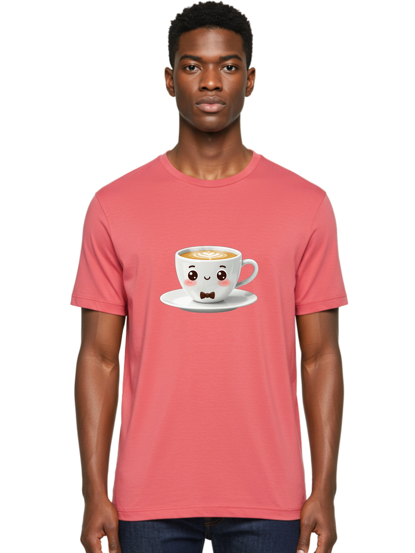 Cup-Of-Coffee-2 Men'S Graphic Tee, 100% Cotton, Comfortable Casual Summer Wear, Machine Washable, Cute Coffee Cup, Cartoon Character, Latte Art, Coffee Lover, Morning Pick-Me-Up, Adorable Design, Coffee Culture, Espresso, Bab834 18