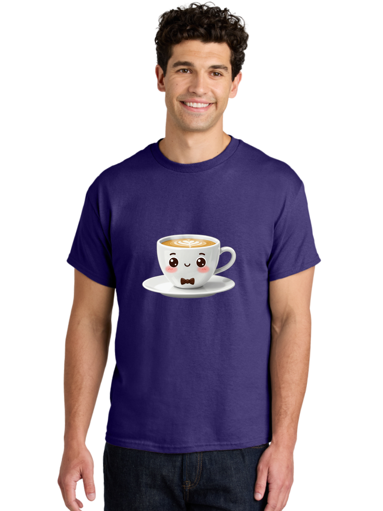 Cup-Of-Coffee-2 Men'S Graphic Tee, 100% Cotton, Comfortable Casual Summer Wear, Machine Washable, Cute Coffee Cup, Cartoon Character, Latte Art, Coffee Lover, Morning Pick-Me-Up, Adorable Design, Coffee Culture, Espresso, Bab834 28