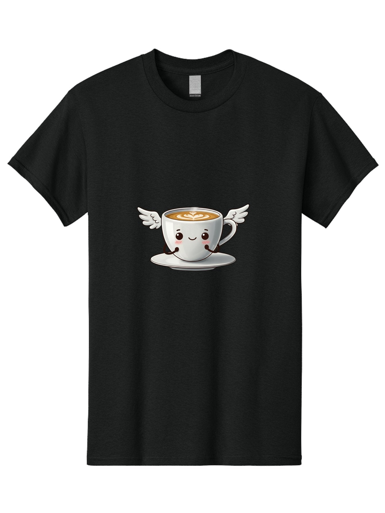 Cup-Of-Coffee-3 Men'S Graphic Tee, 100% Cotton, Comfortable Casual Summer Wear, Machine Washable, Cartoon Coffee Cup, Latte Art, Wings On Coffee Cup, Smiling Coffee, Kawaii Coffee, Cute Coffee, Coffee Character, Coffee Art, Happy Coffee Bab835 6