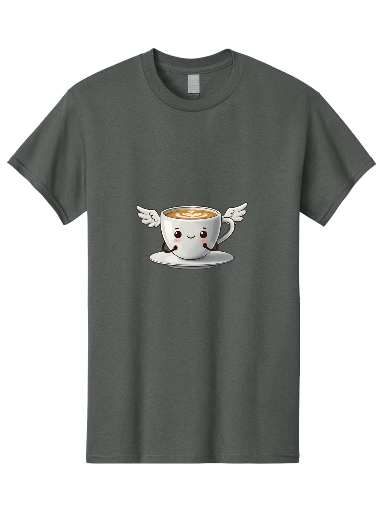 Cup-Of-Coffee-3 Men'S Graphic Tee, 100% Cotton, Comfortable Casual Summer Wear, Machine Washable, Cartoon Coffee Cup, Latte Art, Wings On Coffee Cup, Smiling Coffee, Kawaii Coffee, Cute Coffee, Coffee Character, Coffee Art, Happy Coffee Bab835 15