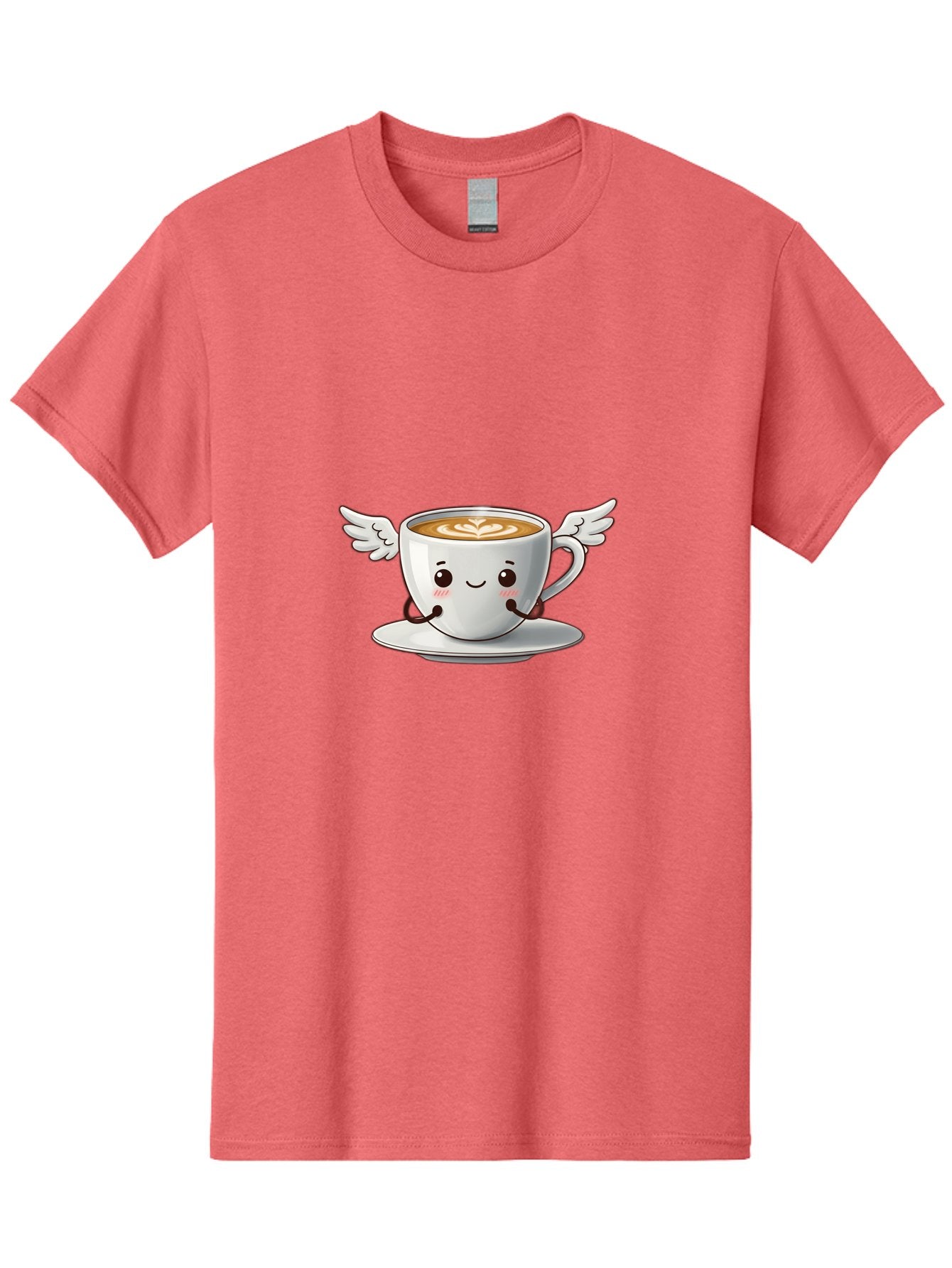 Cup-Of-Coffee-3 Men'S Graphic Tee, 100% Cotton, Comfortable Casual Summer Wear, Machine Washable, Cartoon Coffee Cup, Latte Art, Wings On Coffee Cup, Smiling Coffee, Kawaii Coffee, Cute Coffee, Coffee Character, Coffee Art, Happy Coffee Bab835 8