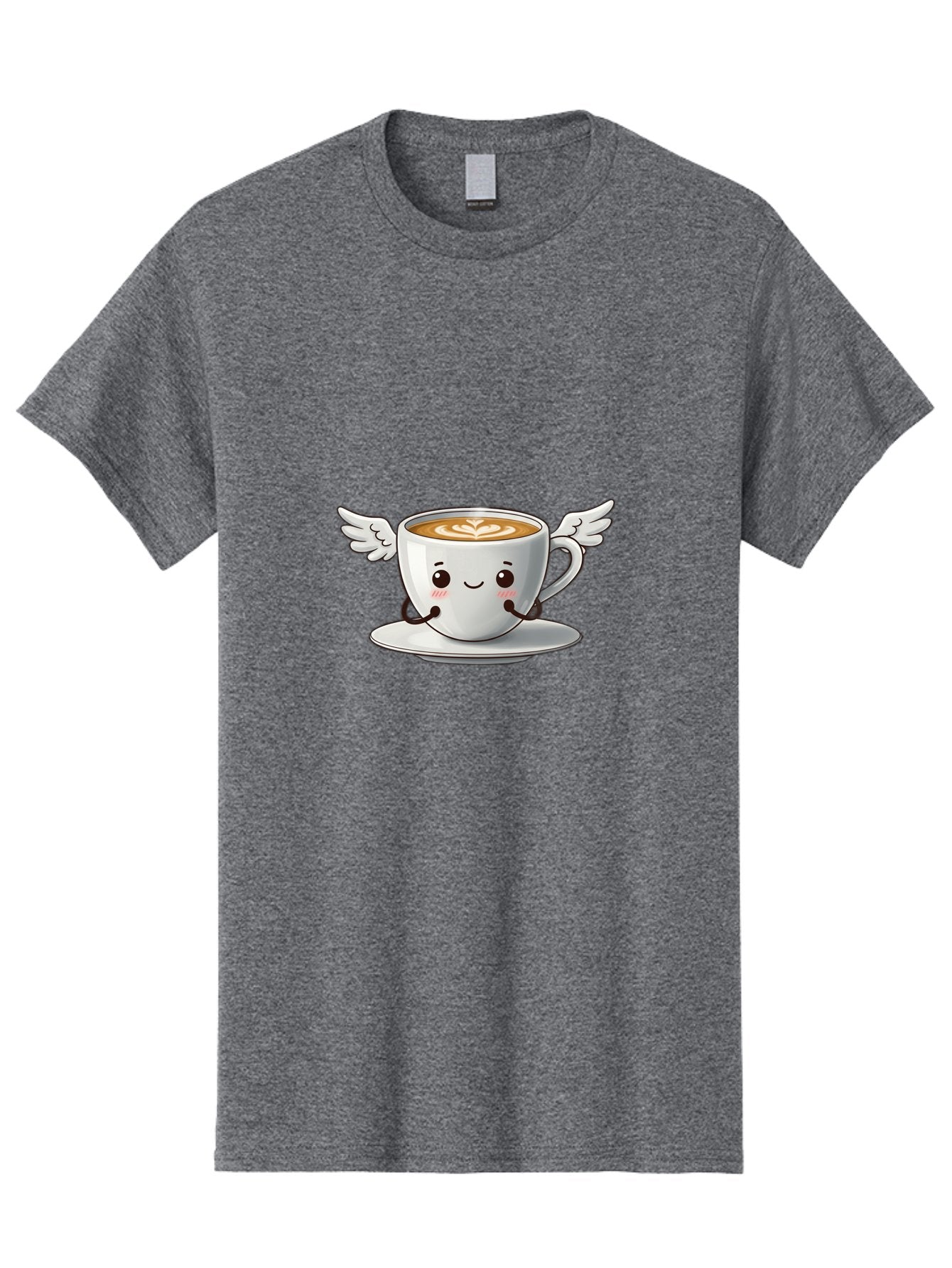 Cup-Of-Coffee-3 Men'S Graphic Tee, 100% Cotton, Comfortable Casual Summer Wear, Machine Washable, Cartoon Coffee Cup, Latte Art, Wings On Coffee Cup, Smiling Coffee, Kawaii Coffee, Cute Coffee, Coffee Character, Coffee Art, Happy Coffee Bab835 9
