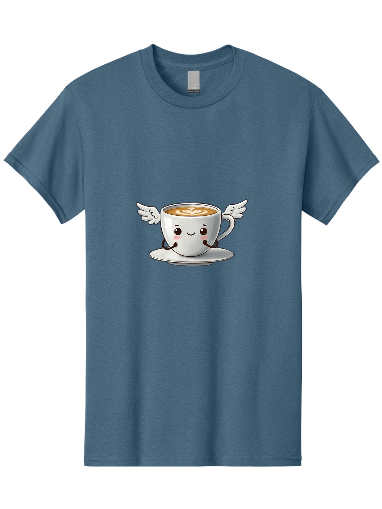 Cup-Of-Coffee-3 Men'S Graphic Tee, 100% Cotton, Comfortable Casual Summer Wear, Machine Washable, Cartoon Coffee Cup, Latte Art, Wings On Coffee Cup, Smiling Coffee, Kawaii Coffee, Cute Coffee, Coffee Character, Coffee Art, Happy Coffee Bab835 13