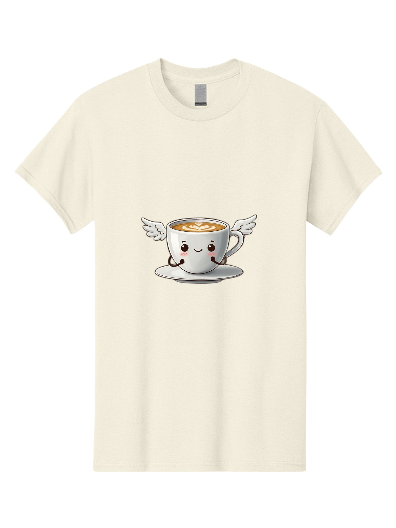 Cup-Of-Coffee-3 Men'S Graphic Tee, 100% Cotton, Comfortable Casual Summer Wear, Machine Washable, Cartoon Coffee Cup, Latte Art, Wings On Coffee Cup, Smiling Coffee, Kawaii Coffee, Cute Coffee, Coffee Character, Coffee Art, Happy Coffee Bab835 14