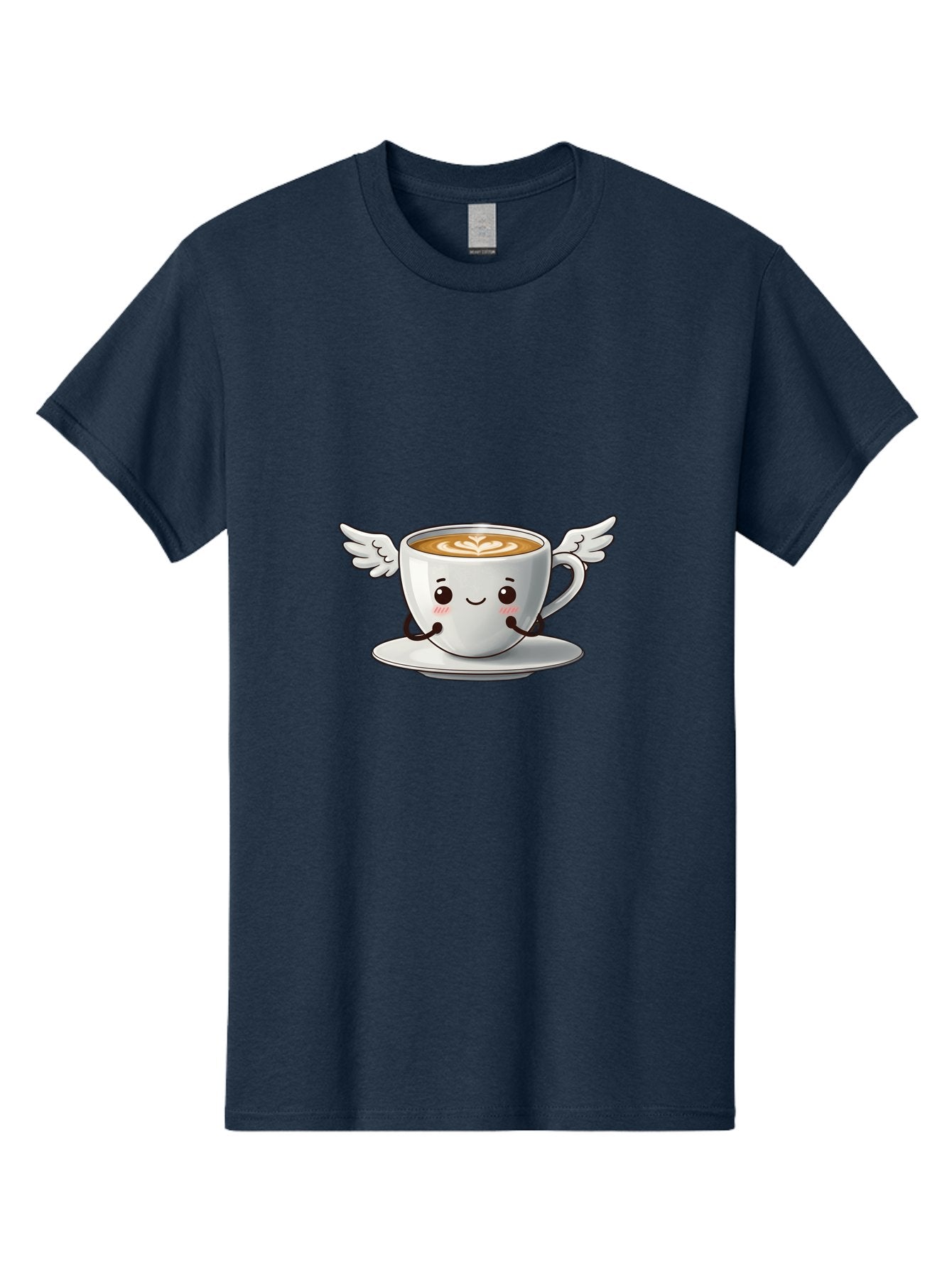 Cup-Of-Coffee-3 Men'S Graphic Tee, 100% Cotton, Comfortable Casual Summer Wear, Machine Washable, Cartoon Coffee Cup, Latte Art, Wings On Coffee Cup, Smiling Coffee, Kawaii Coffee, Cute Coffee, Coffee Character, Coffee Art, Happy Coffee Bab835 5