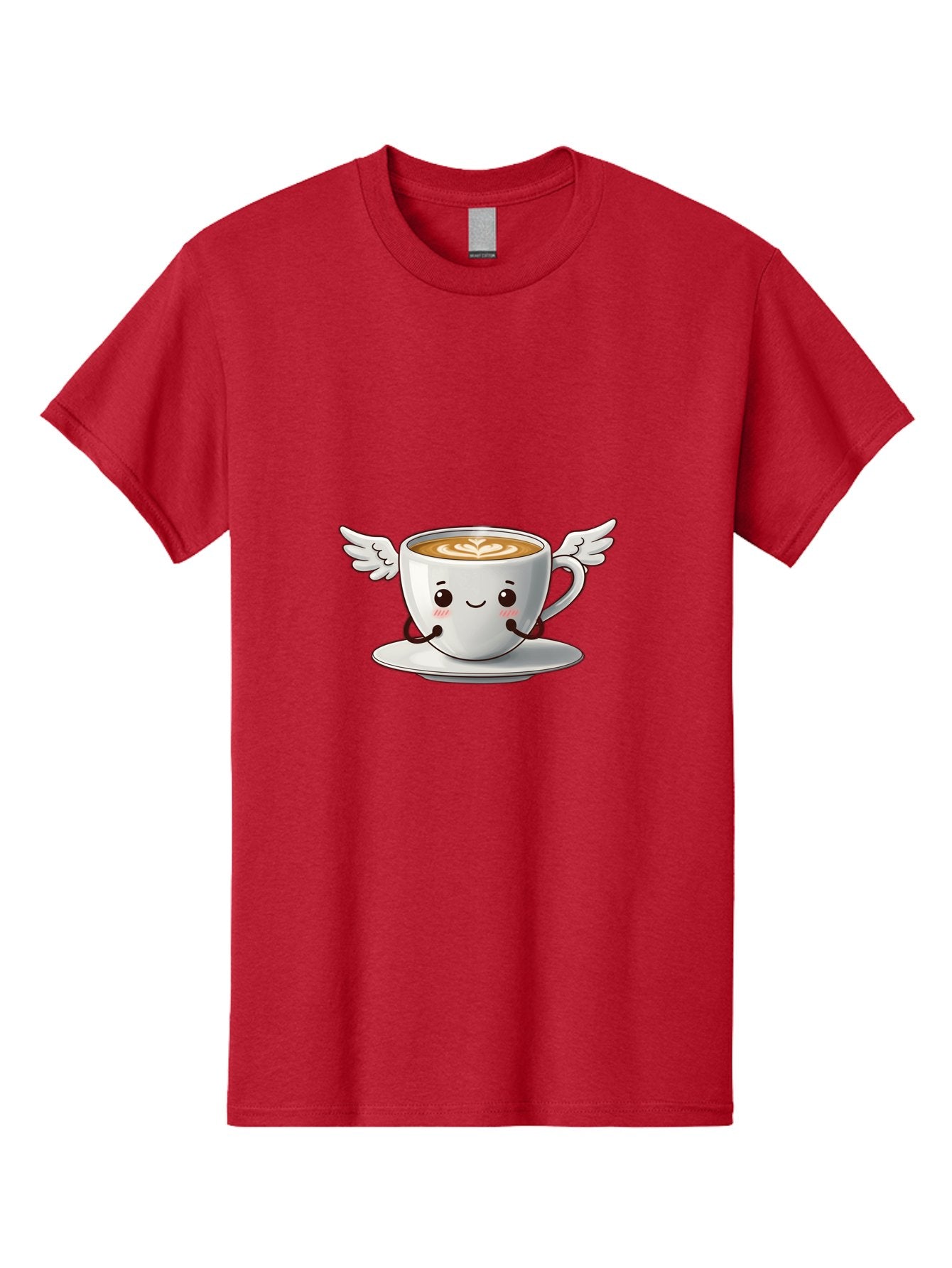 Cup-Of-Coffee-3 Men'S Graphic Tee, 100% Cotton, Comfortable Casual Summer Wear, Machine Washable, Cartoon Coffee Cup, Latte Art, Wings On Coffee Cup, Smiling Coffee, Kawaii Coffee, Cute Coffee, Coffee Character, Coffee Art, Happy Coffee Bab835 3
