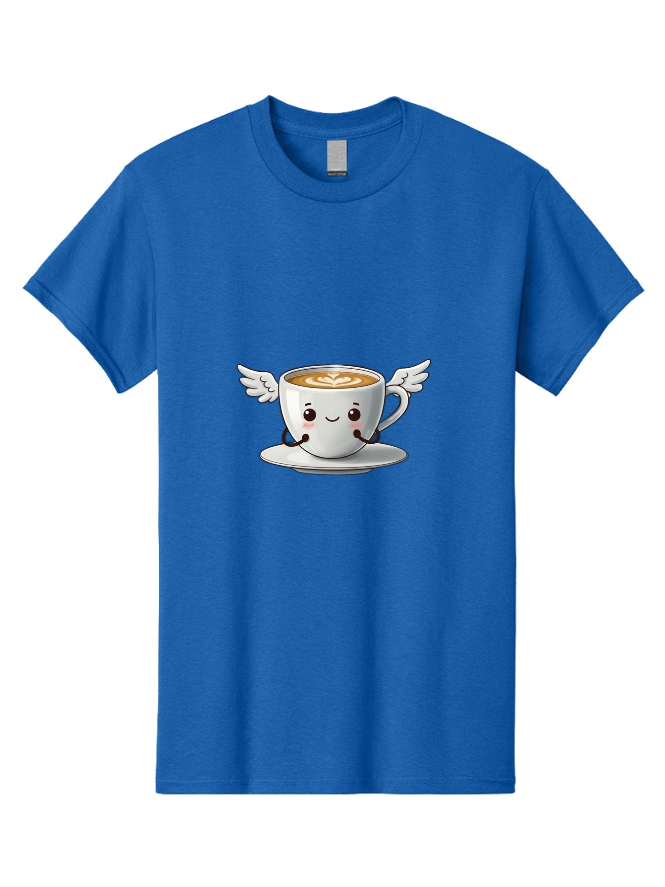 Cup-Of-Coffee-3 Men'S Graphic Tee, 100% Cotton, Comfortable Casual Summer Wear, Machine Washable, Cartoon Coffee Cup, Latte Art, Wings On Coffee Cup, Smiling Coffee, Kawaii Coffee, Cute Coffee, Coffee Character, Coffee Art, Happy Coffee Bab835 10