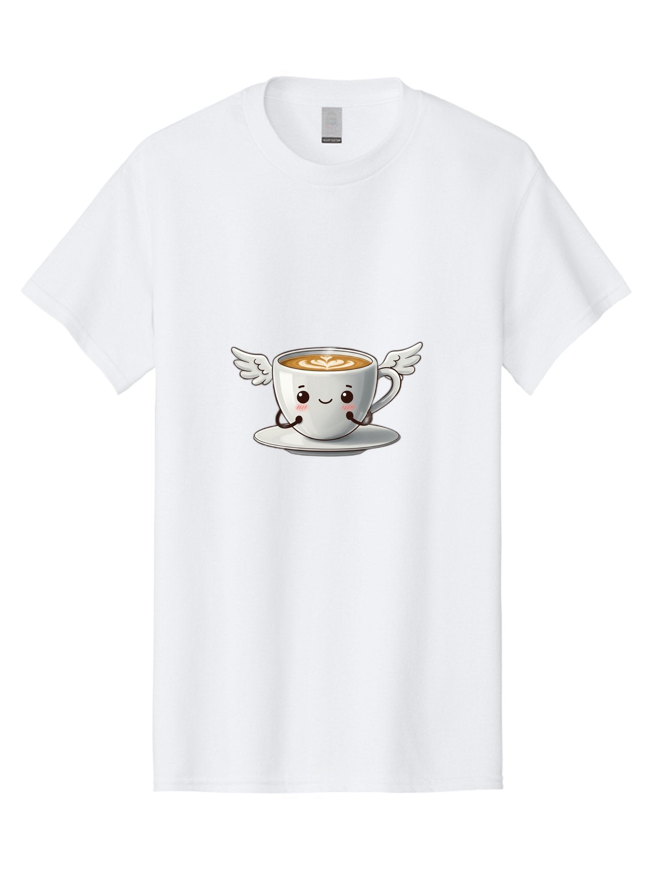 Cup-Of-Coffee-3 Men'S Graphic Tee, 100% Cotton, Comfortable Casual Summer Wear, Machine Washable, Cartoon Coffee Cup, Latte Art, Wings On Coffee Cup, Smiling Coffee, Kawaii Coffee, Cute Coffee, Coffee Character, Coffee Art, Happy Coffee Bab835 11