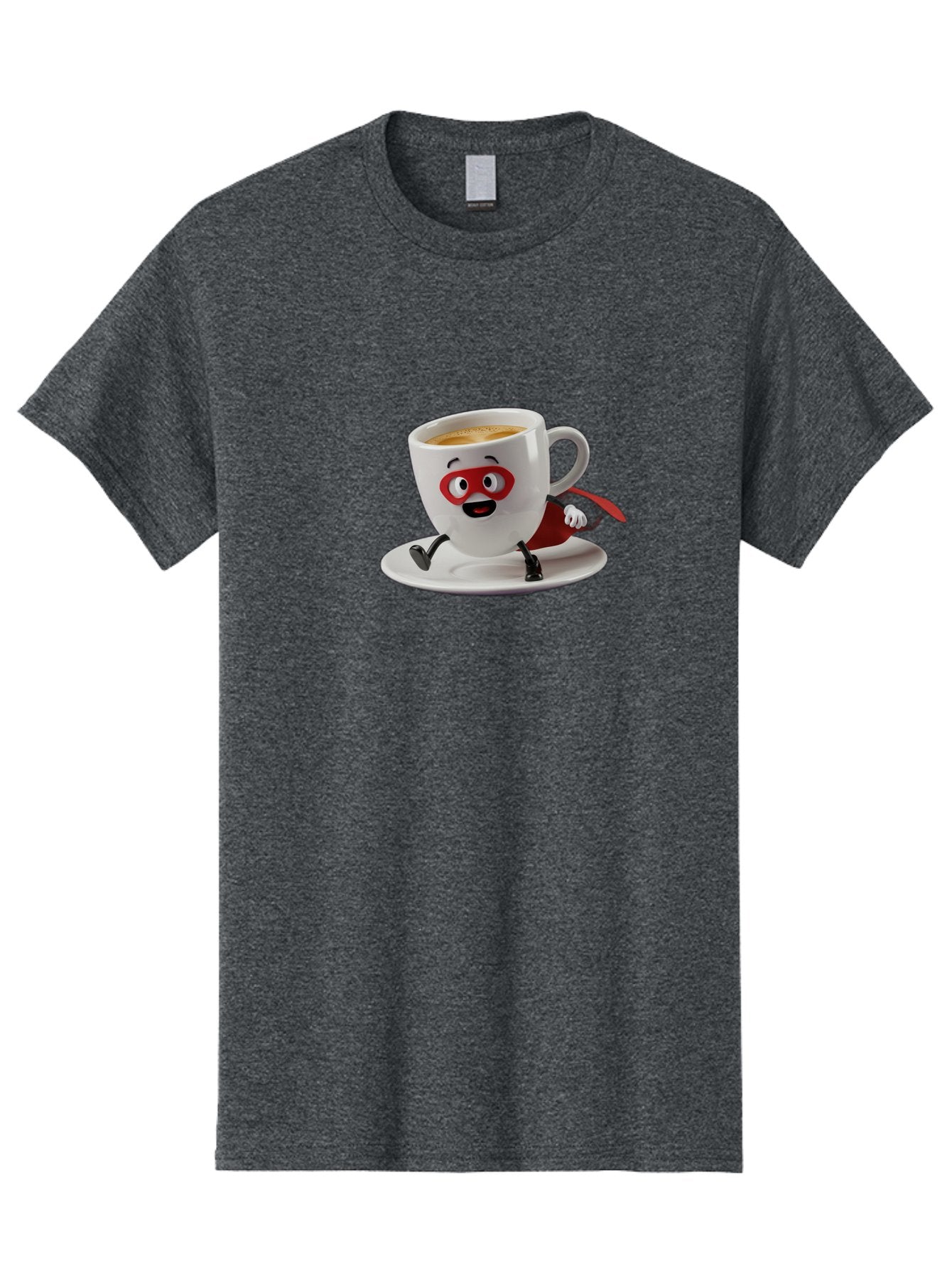 Cup-Superhero Men'S Graphic Tee, 100% Cotton, Comfortable Casual Summer Wear, Machine Washable, Cartoon Coffee Cup, Superhero Theme, Anthropomorphic Design, Red Mask, Cape, Funny Character, Coffee Culture, Cute Illustration Bab842 10
