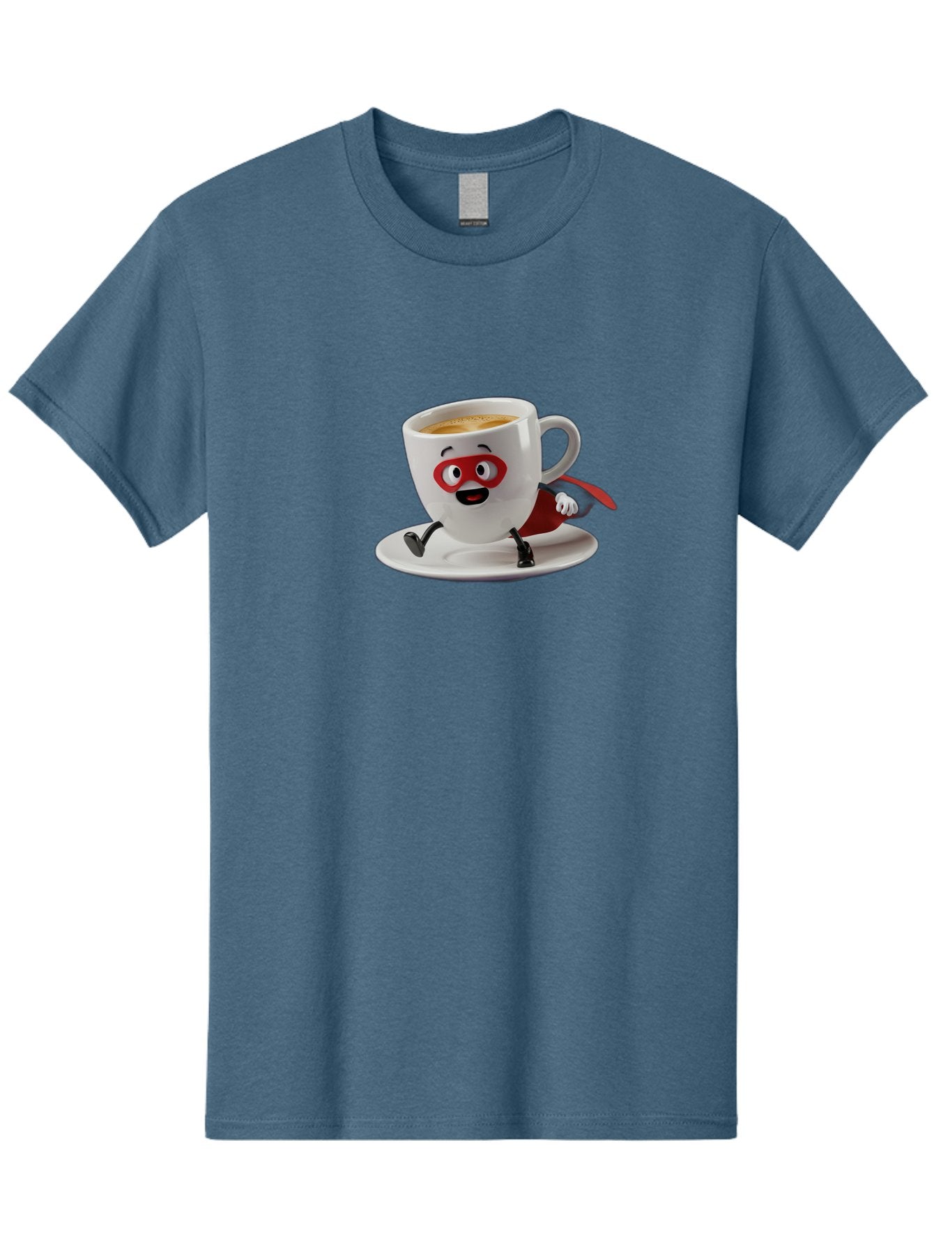 Cup-Superhero Men'S Graphic Tee, 100% Cotton, Comfortable Casual Summer Wear, Machine Washable, Cartoon Coffee Cup, Superhero Theme, Anthropomorphic Design, Red Mask, Cape, Funny Character, Coffee Culture, Cute Illustration Bab842 9