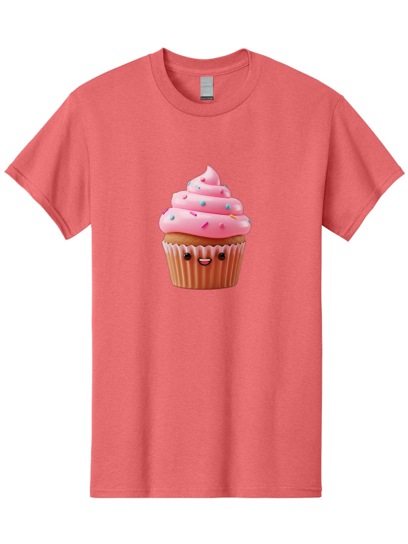 Cupcake Men'S Graphic Tee, 100% Cotton, Comfortable Casual Summer Wear, Machine Washable, Cupcake With Pink Frosting, Sweet Treats, Colorful Sprinkles, Whimsical Design, Happy Face, Dessert Delight, Baked Goods, Cartoon Style Bab843 15
