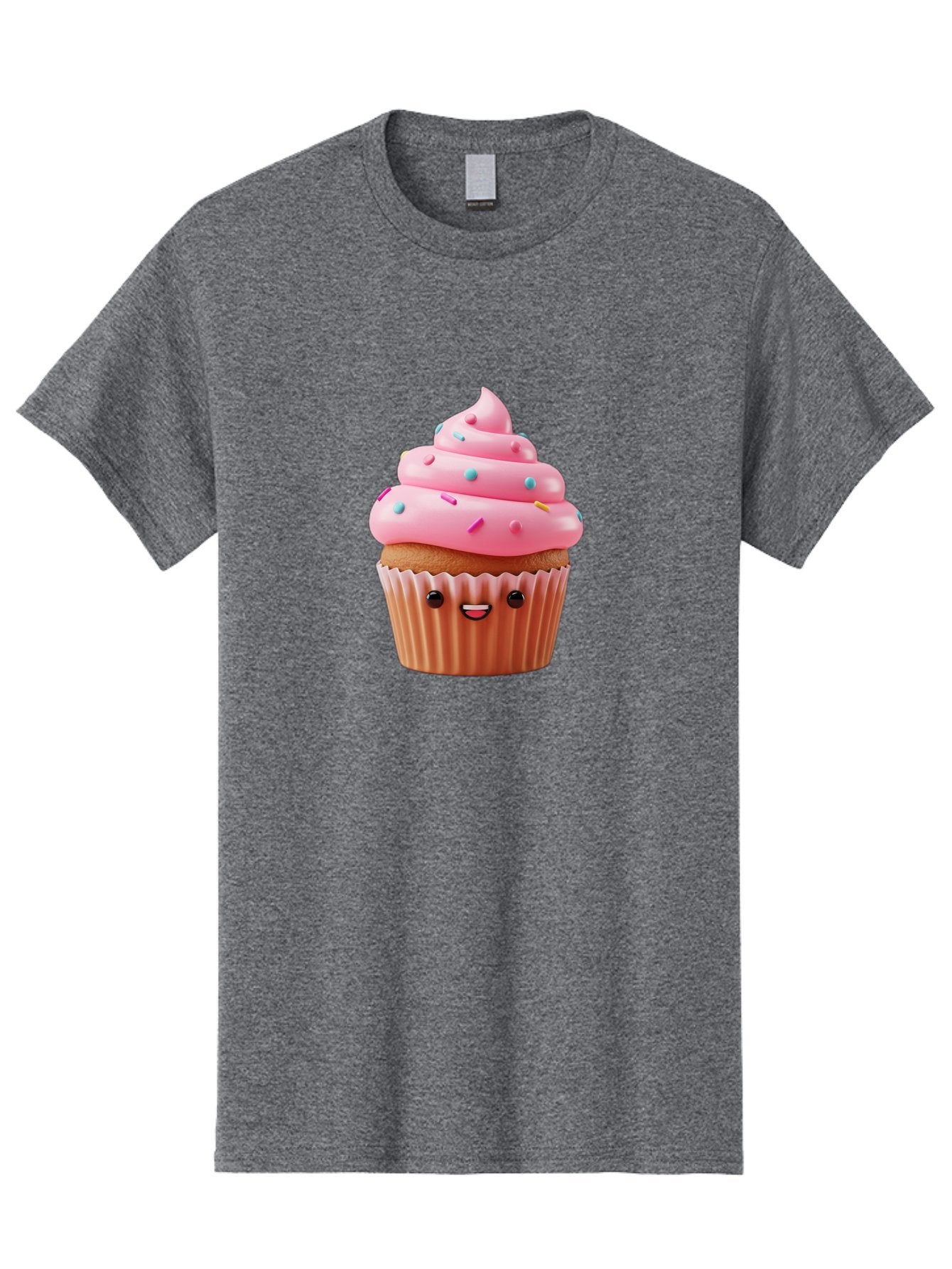Cupcake Men'S Graphic Tee, 100% Cotton, Comfortable Casual Summer Wear, Machine Washable, Cupcake With Pink Frosting, Sweet Treats, Colorful Sprinkles, Whimsical Design, Happy Face, Dessert Delight, Baked Goods, Cartoon Style Bab843 13