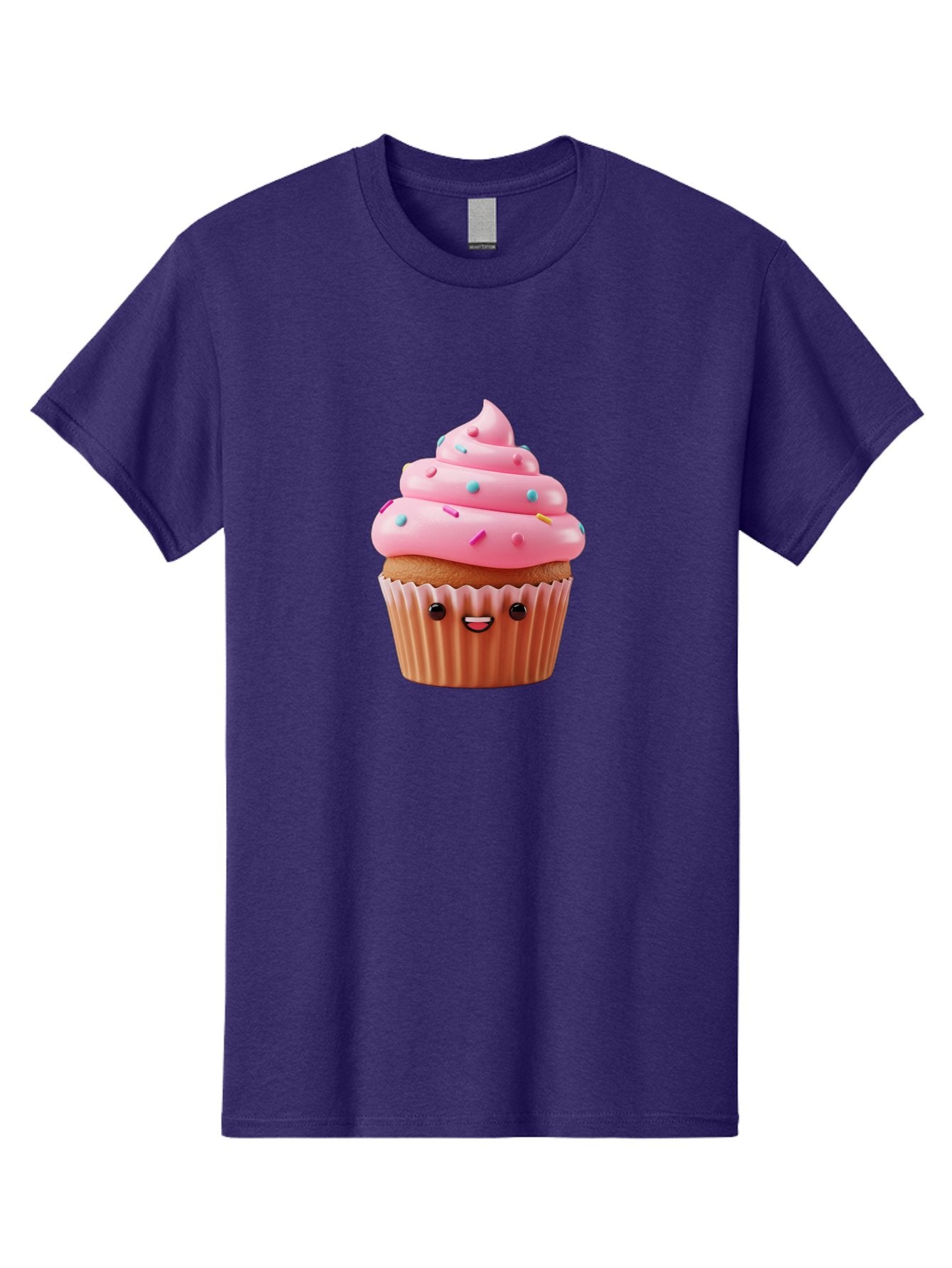 Cupcake Men'S Graphic Tee, 100% Cotton, Comfortable Casual Summer Wear, Machine Washable, Cupcake With Pink Frosting, Sweet Treats, Colorful Sprinkles, Whimsical Design, Happy Face, Dessert Delight, Baked Goods, Cartoon Style Bab843 8
