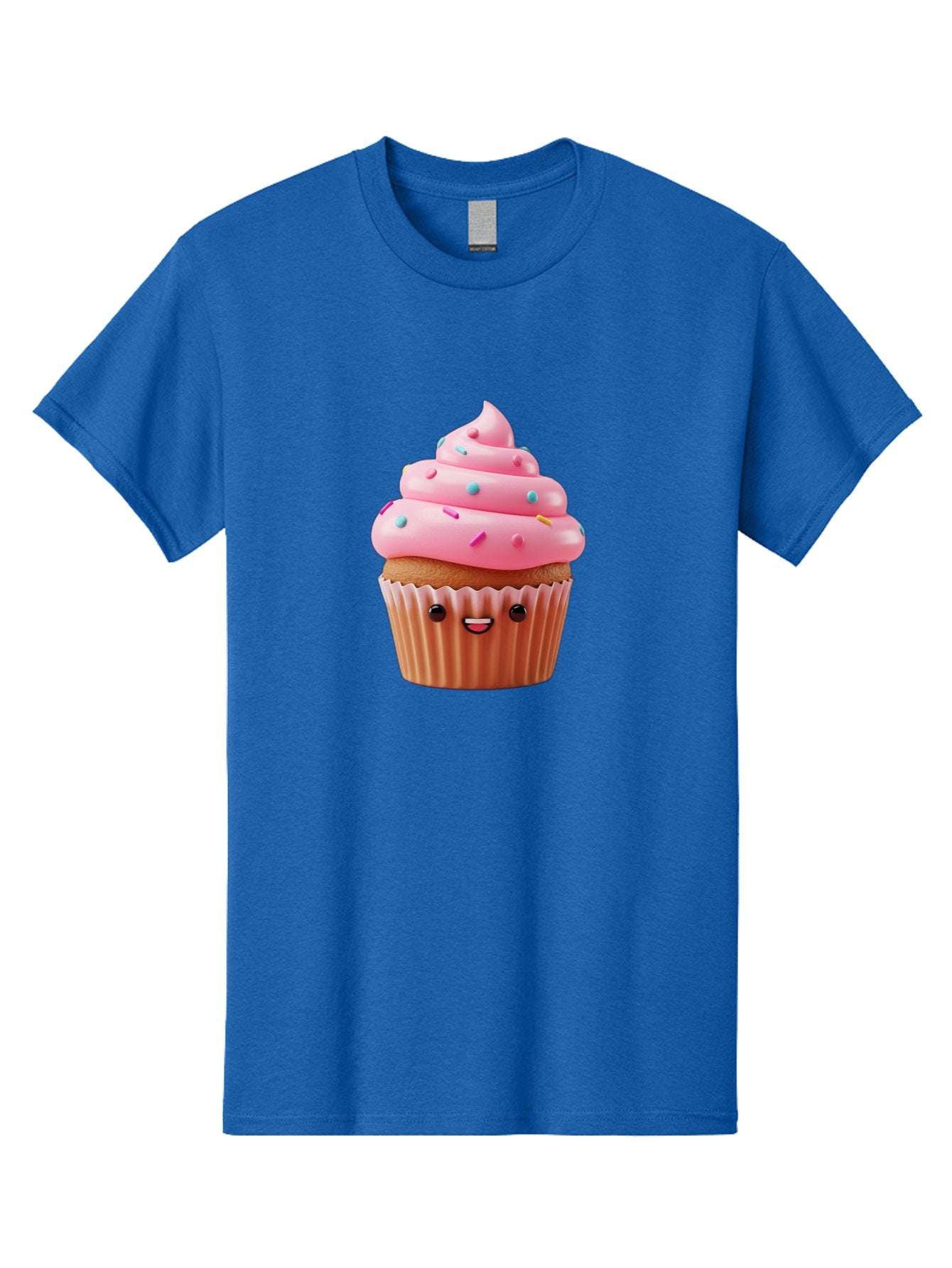 Cupcake Men'S Graphic Tee, 100% Cotton, Comfortable Casual Summer Wear, Machine Washable, Cupcake With Pink Frosting, Sweet Treats, Colorful Sprinkles, Whimsical Design, Happy Face, Dessert Delight, Baked Goods, Cartoon Style Bab843 3