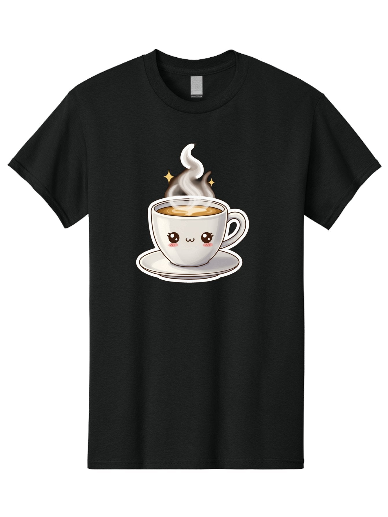 Cute-Coffee-Cup Men'S Graphic Tee, 100% Cotton, Comfortable Casual Summer Wear, Machine Washable, Cute Coffee Cup, Coffee, Coffee Break, Cartoon Character, Steaming Hot Beverage, Kawaii, Morning Pick-Me-Up, Coffee Lover, Happy Face, Espresso Bab846 3
