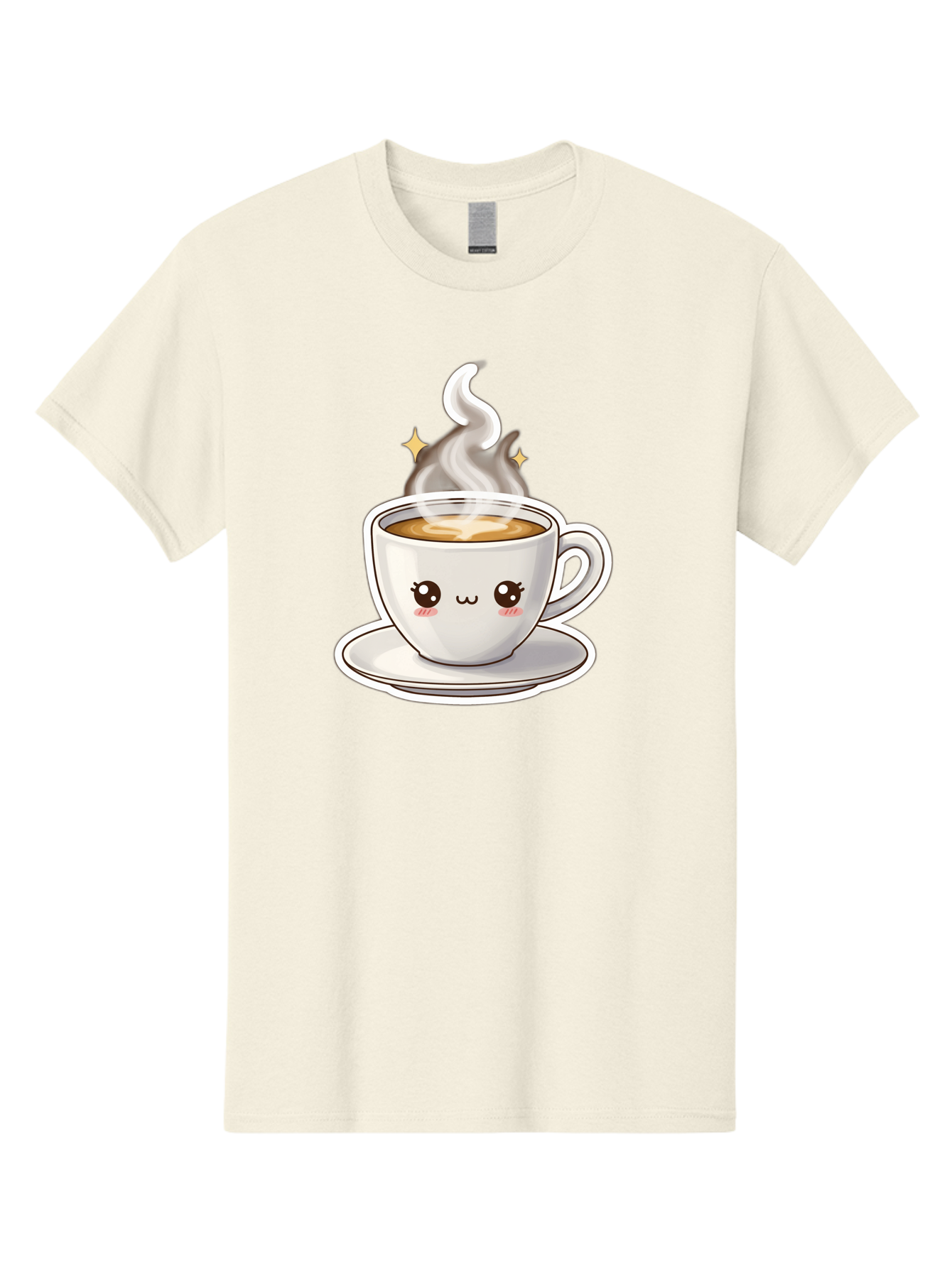 Cute-Coffee-Cup Men'S Graphic Tee, 100% Cotton, Comfortable Casual Summer Wear, Machine Washable, Cute Coffee Cup, Coffee, Coffee Break, Cartoon Character, Steaming Hot Beverage, Kawaii, Morning Pick-Me-Up, Coffee Lover, Happy Face, Espresso Bab846 3