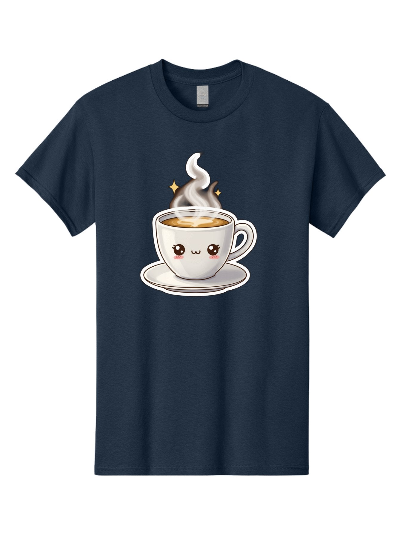 Cute-Coffee-Cup Men'S Graphic Tee, 100% Cotton, Comfortable Casual Summer Wear, Machine Washable, Cute Coffee Cup, Coffee, Coffee Break, Cartoon Character, Steaming Hot Beverage, Kawaii, Morning Pick-Me-Up, Coffee Lover, Happy Face, Espresso Bab846