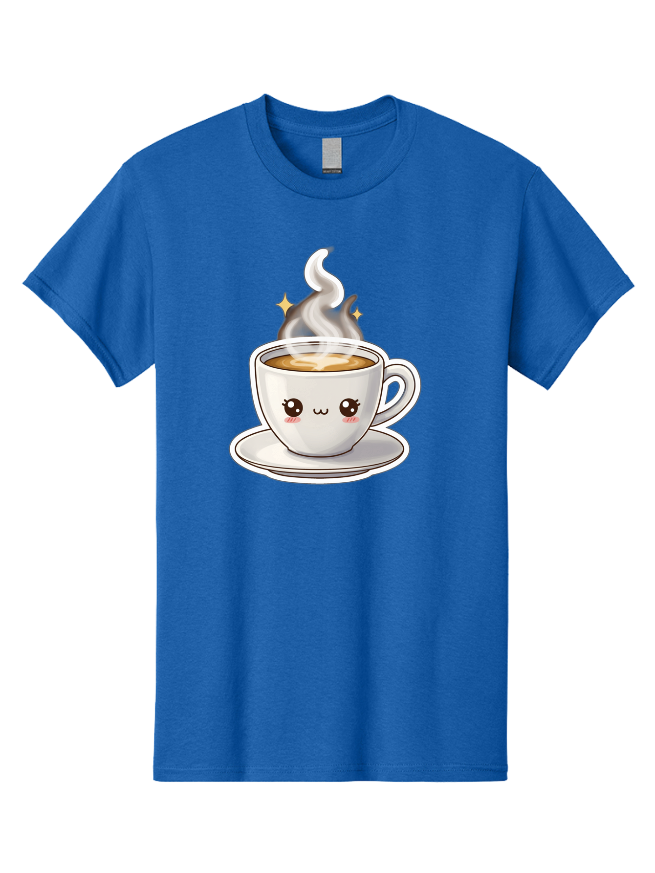 Cute-Coffee-Cup Men'S Graphic Tee, 100% Cotton, Comfortable Casual Summer Wear, Machine Washable, Cute Coffee Cup, Coffee, Coffee Break, Cartoon Character, Steaming Hot Beverage, Kawaii, Morning Pick-Me-Up, Coffee Lover, Happy Face, Espresso Bab846