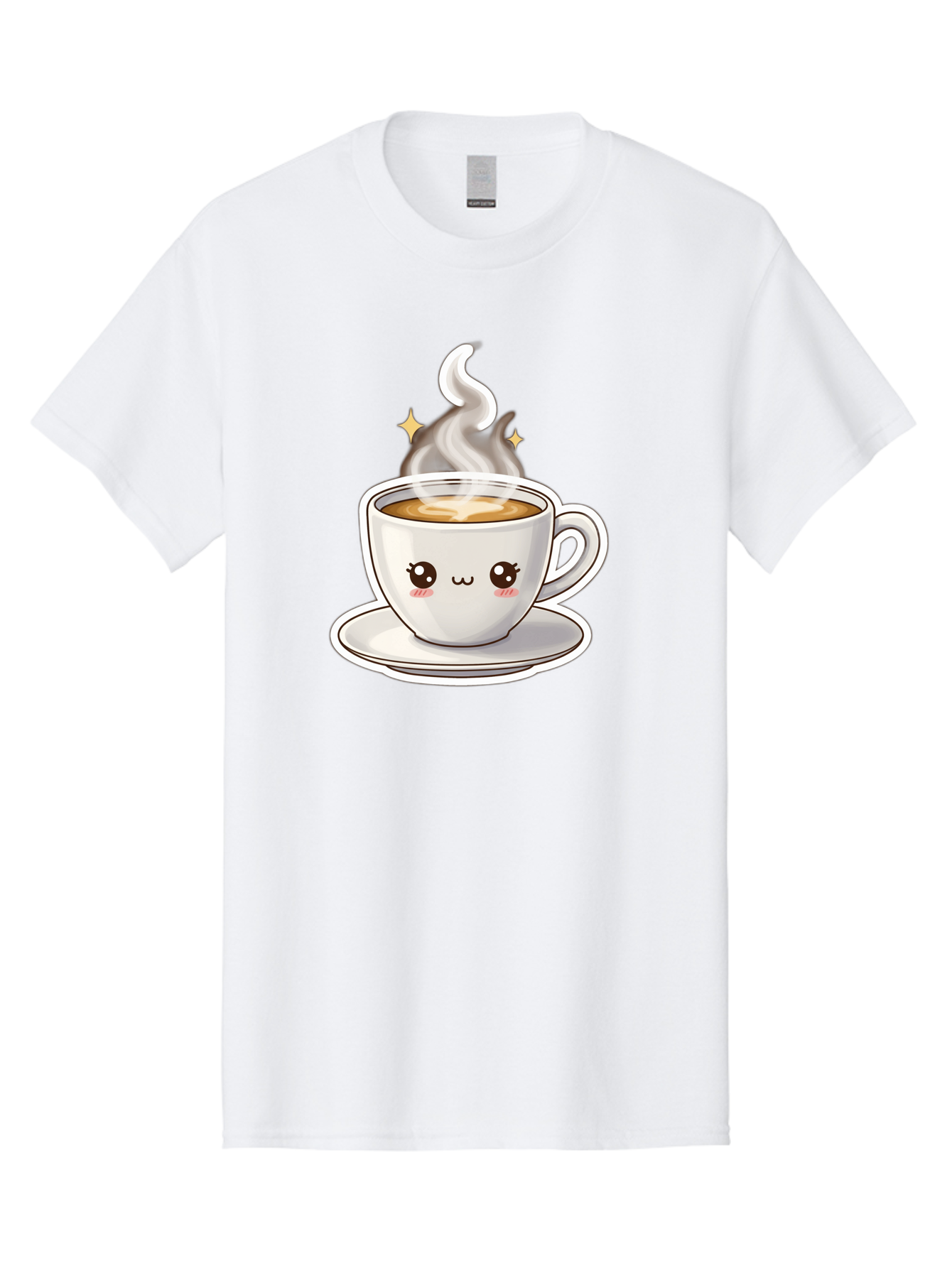 Cute-Coffee-Cup Men'S Graphic Tee, 100% Cotton, Comfortable Casual Summer Wear, Machine Washable, Cute Coffee Cup, Coffee, Coffee Break, Cartoon Character, Steaming Hot Beverage, Kawaii, Morning Pick-Me-Up, Coffee Lover, Happy Face, Espresso Bab846 15